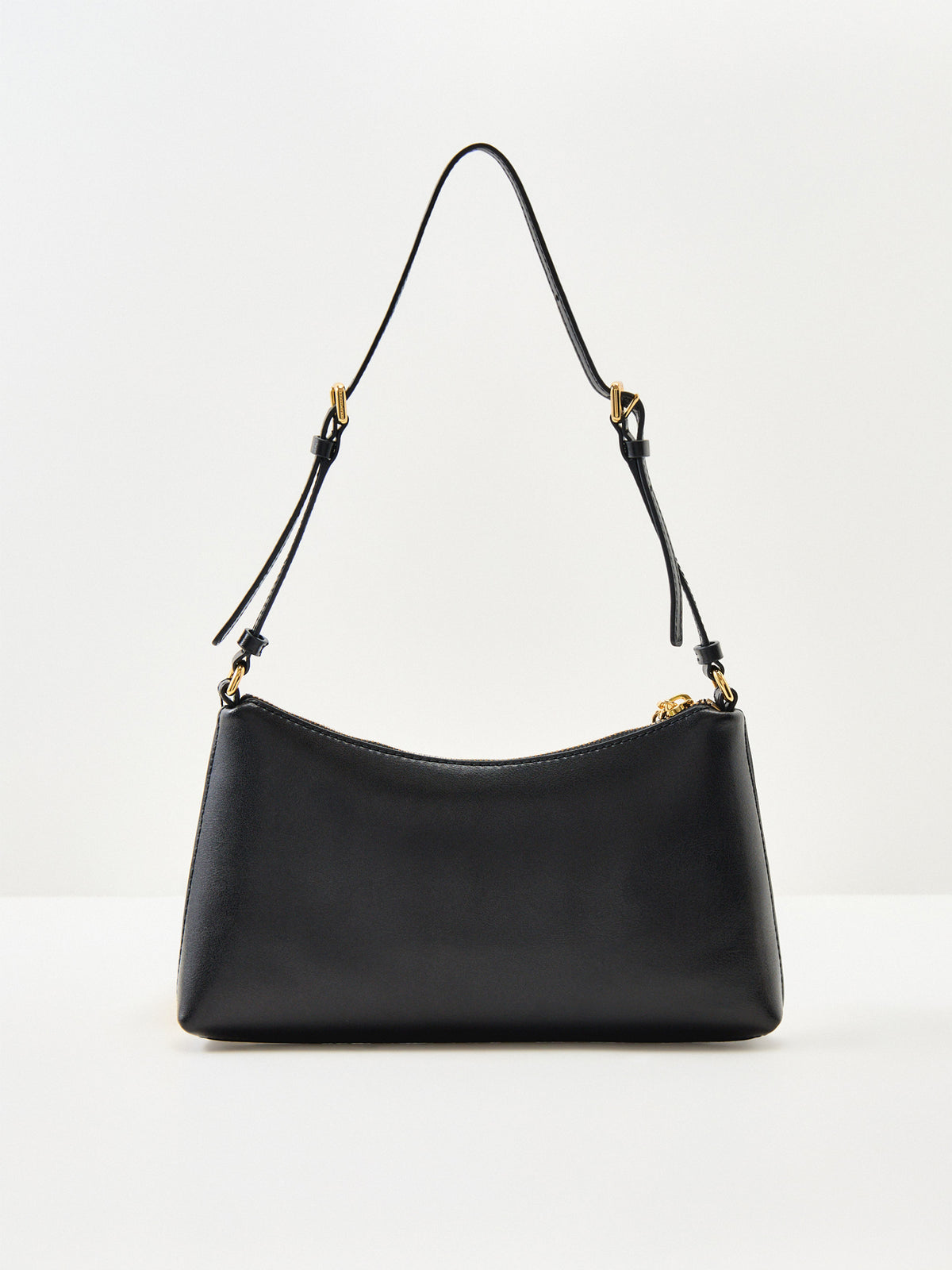 The Pouch Mini Coated Leather Shoulder Bag - Black