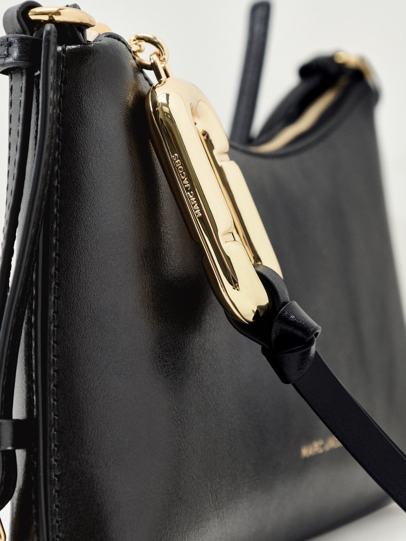 The Pouch Mini Coated Leather Shoulder Bag - Black