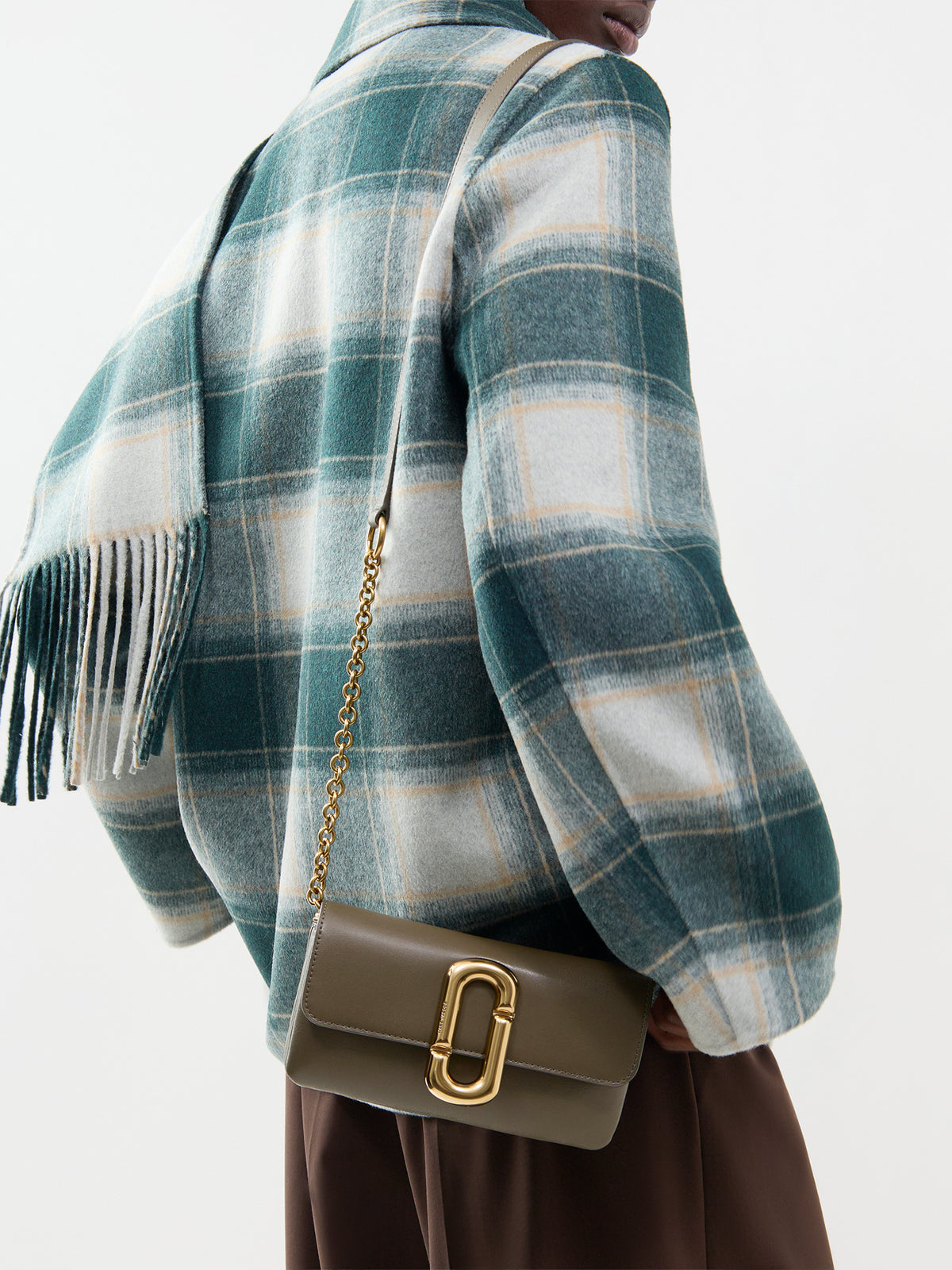 The Wallet On Chain Coated Leather Bag - Forest