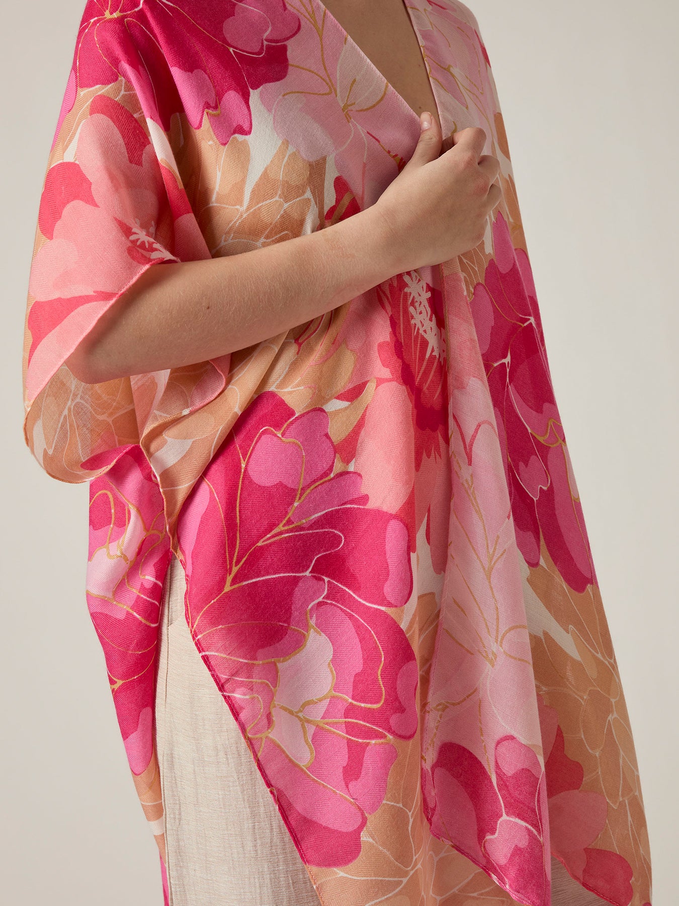 Peony Floral Kaftan Pink