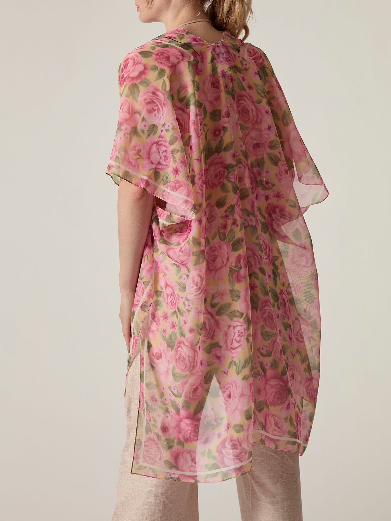 Pink Floral Rose Kaftan Pink