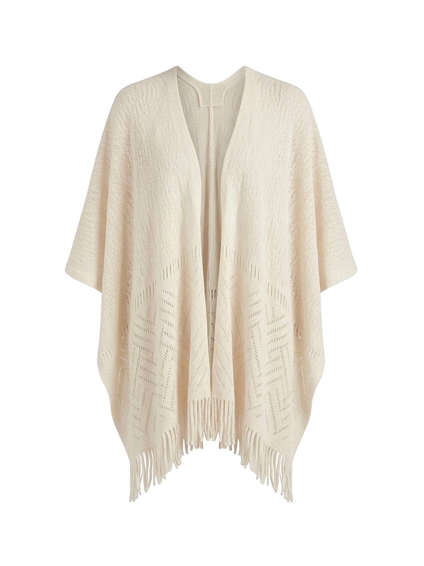 Textured Knit Kaftan Cream