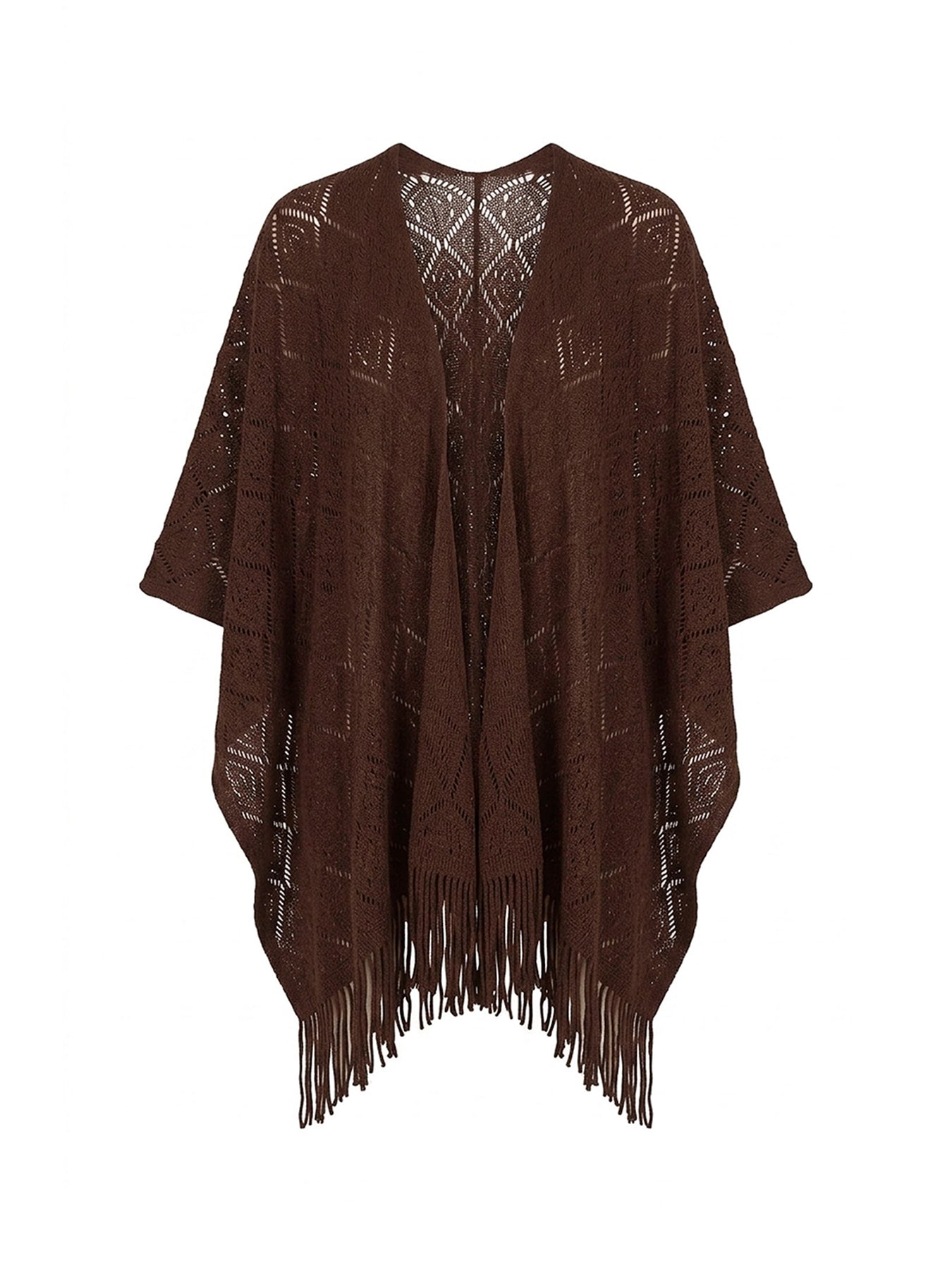 Textured Knit Kaftan Brown