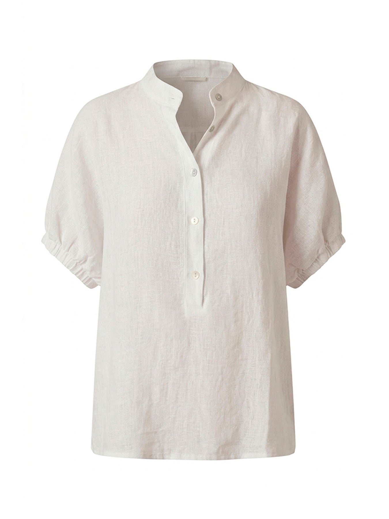 Relaxed Fit Linen Blouse White