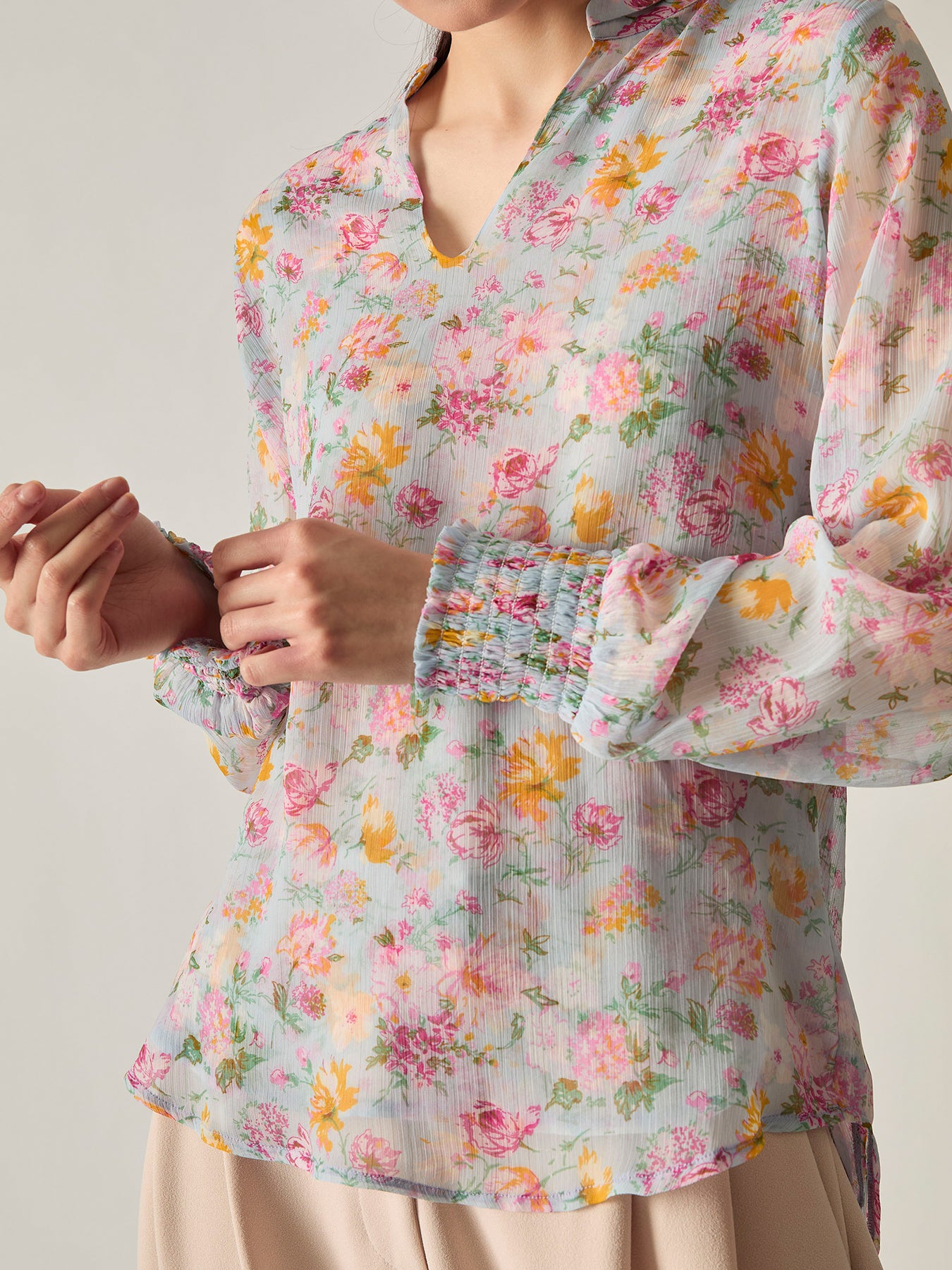 Soft Vintage Floral Blouse Multi
