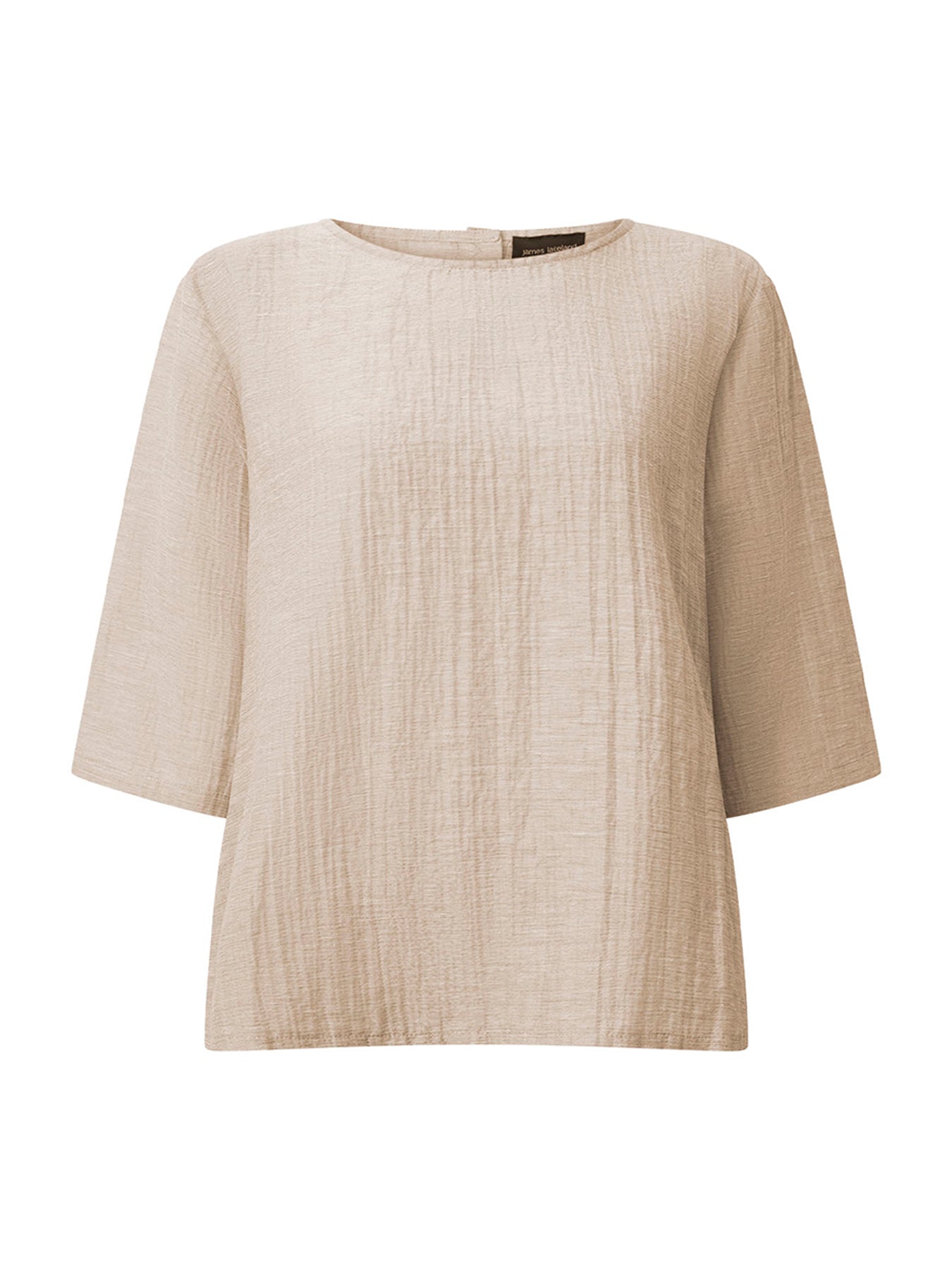 Natural Linen Blend Top Beige
