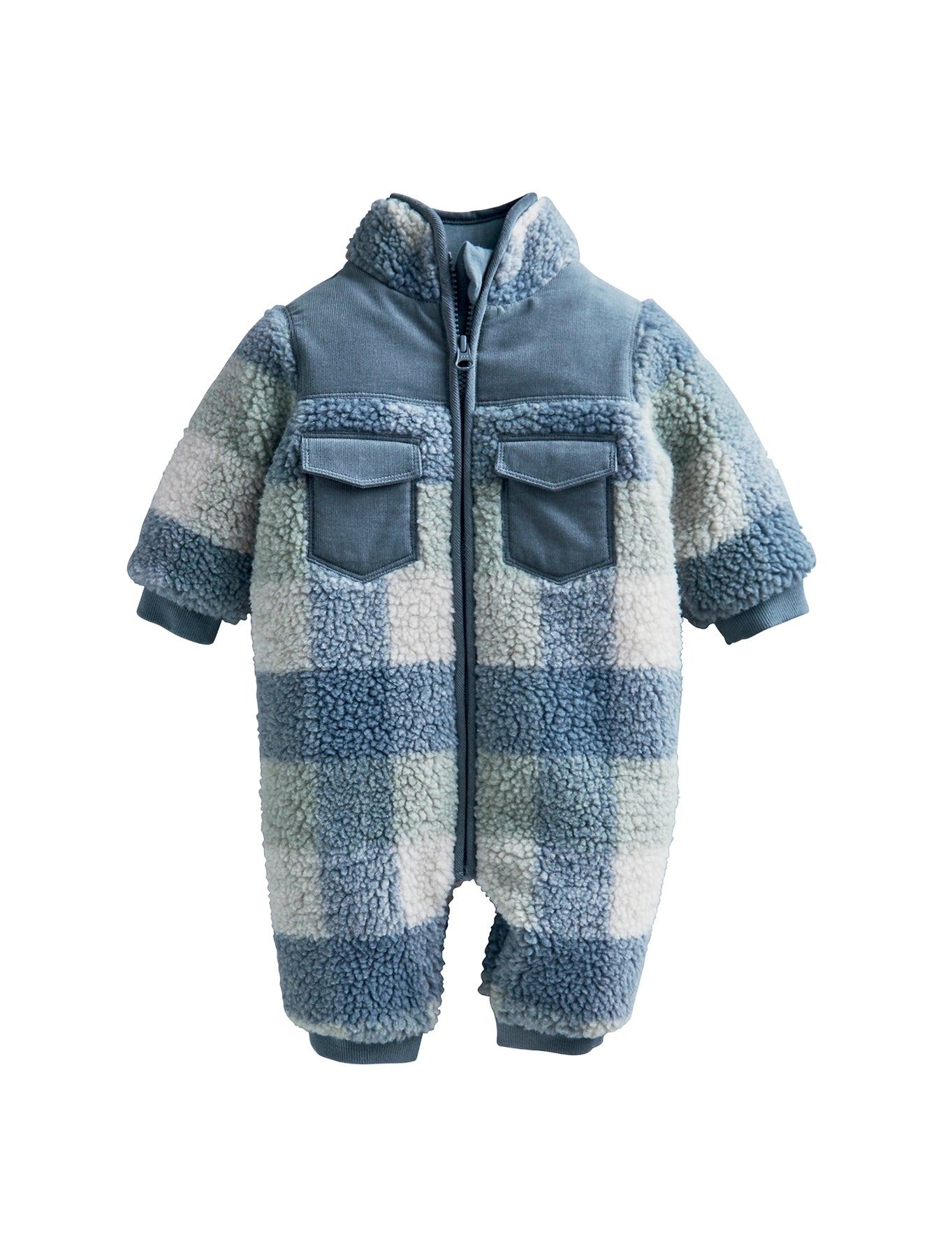 Baby Gingham Pramsuit Blue
