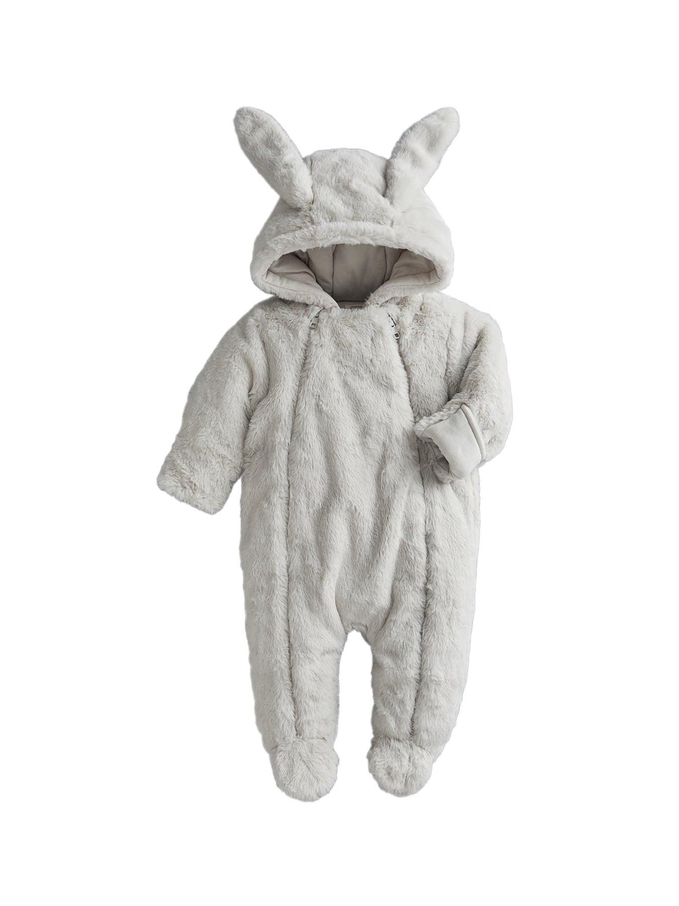 Baby Faux Fur Pramsuit Grey
