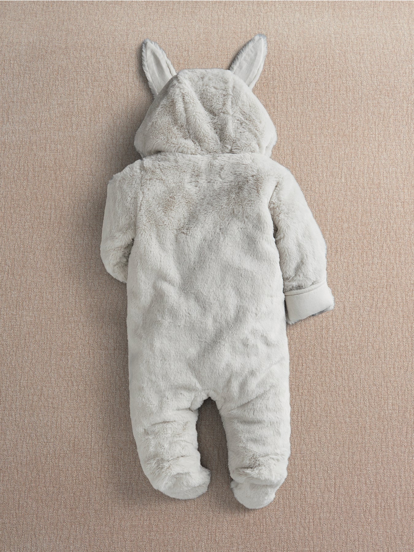 Baby Faux Fur Pramsuit Grey