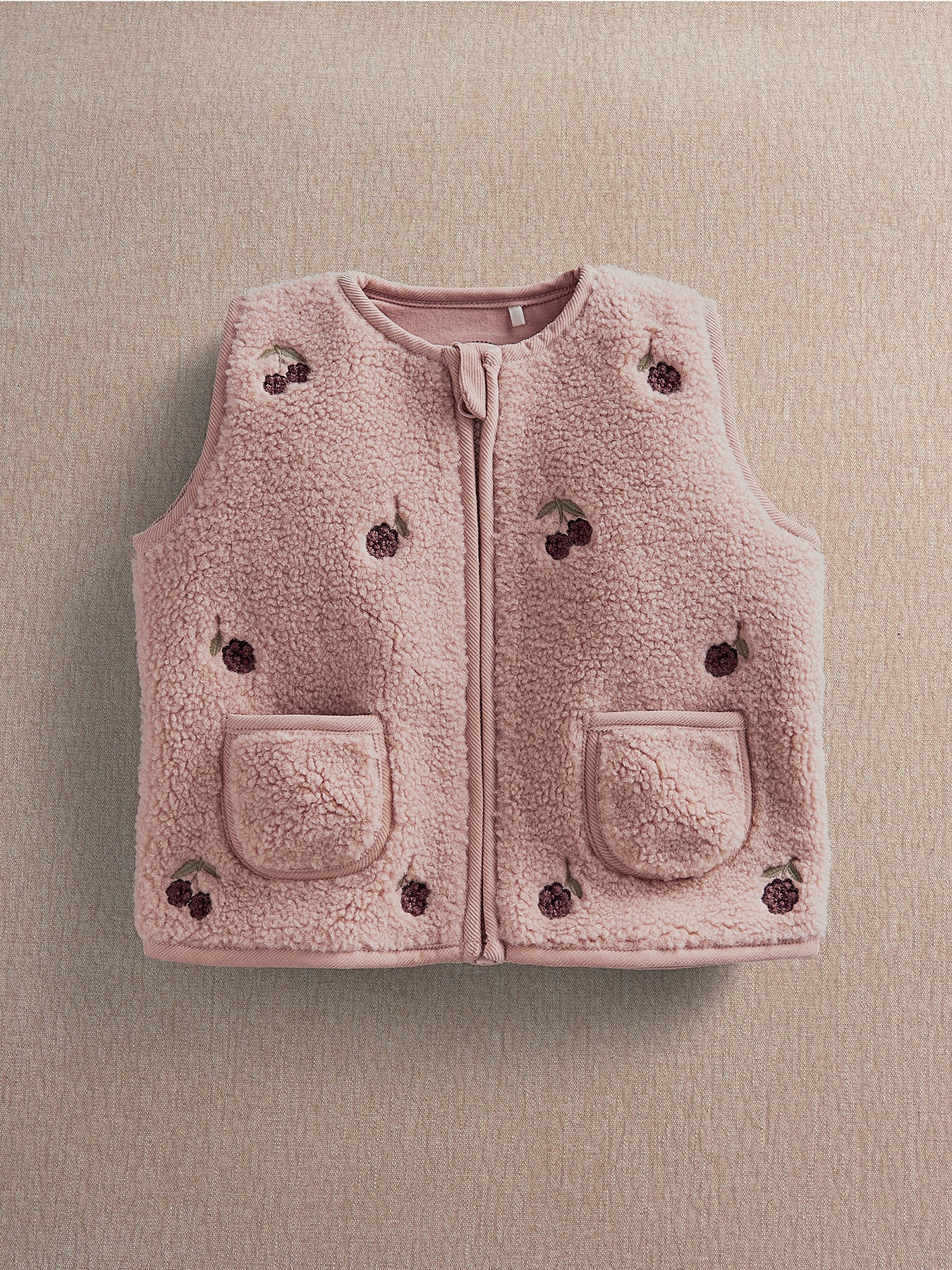 Baby Embroidered Gilet Pink