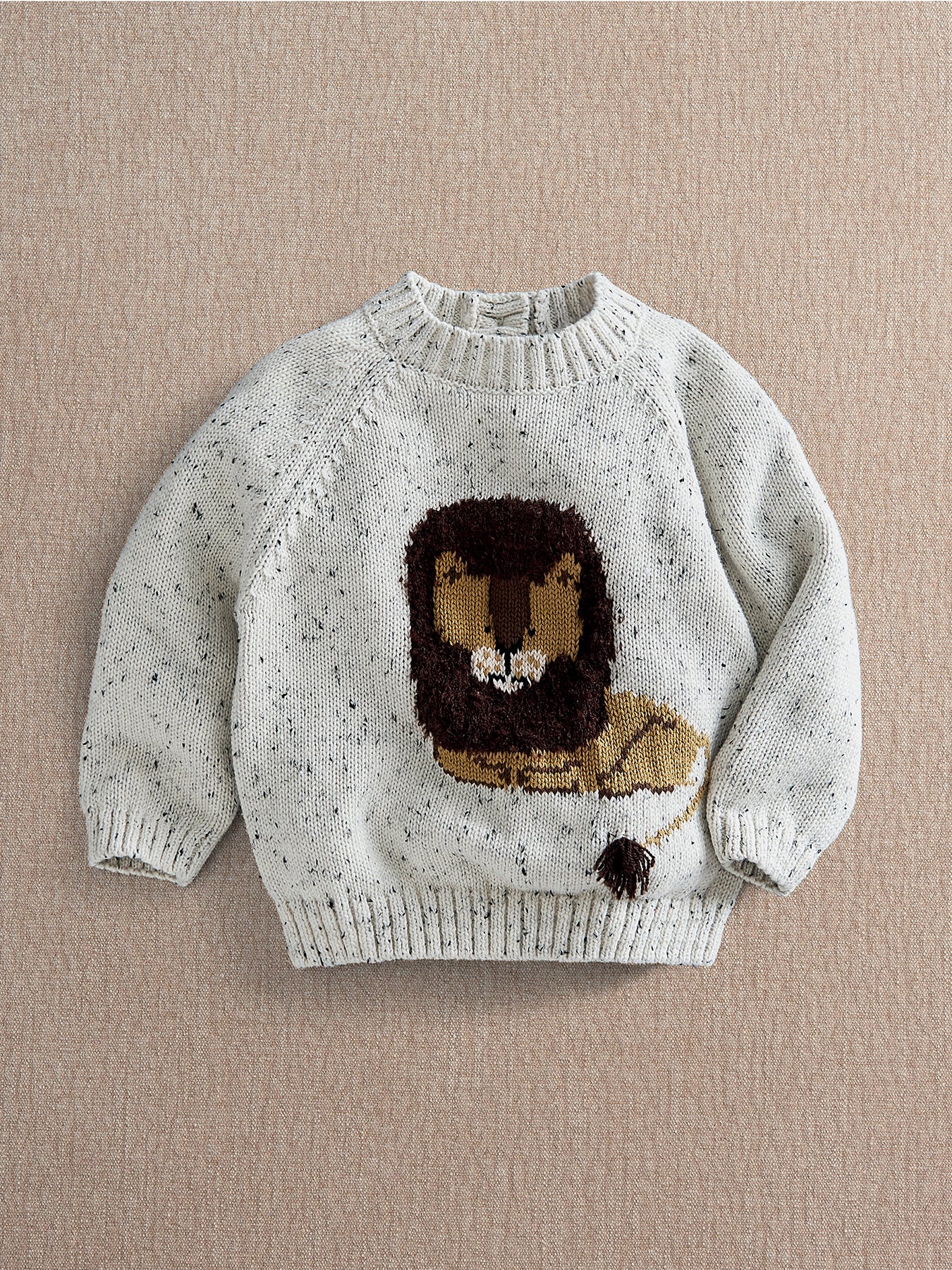 Baby Lion Knitted Jumper Beige
