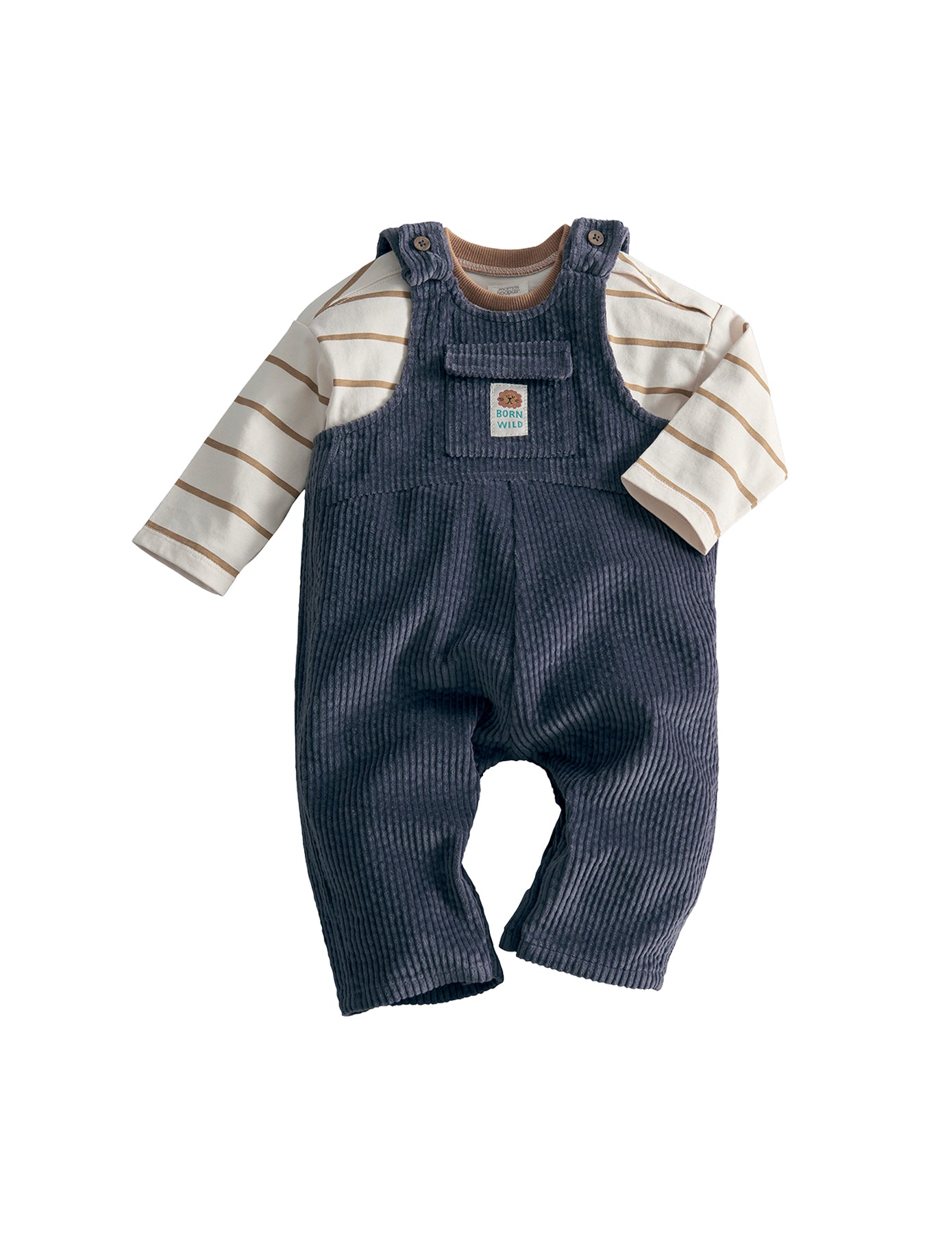 Baby Cord Dungaree Two Piece Set Green