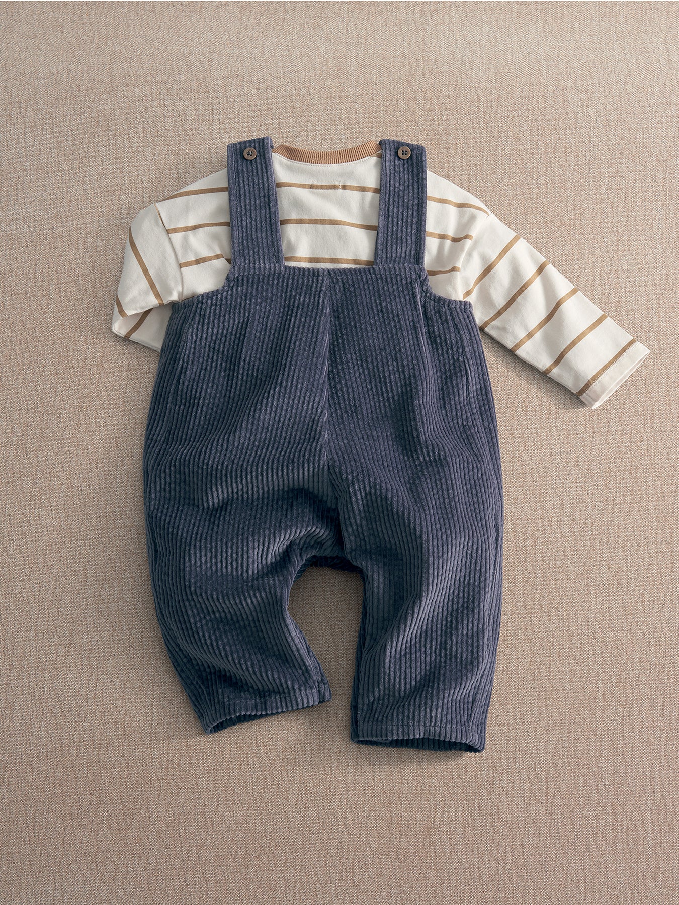 Baby Cord Dungaree Two Piece Set Green