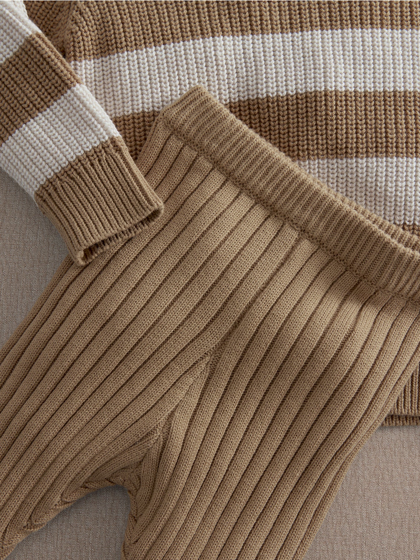 Baby Stripe Jumper Set Brown