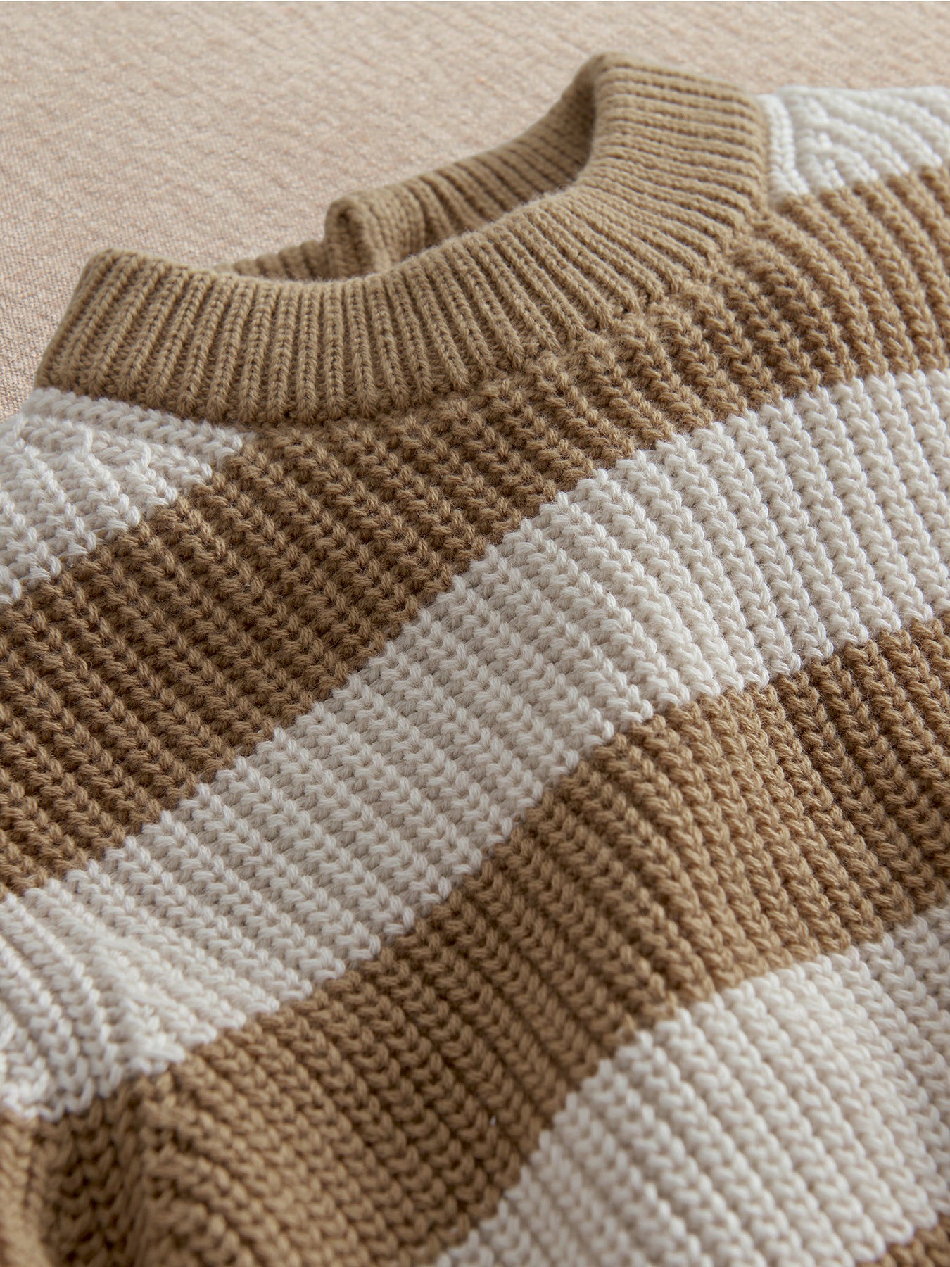 Baby Stripe Jumper Set Brown