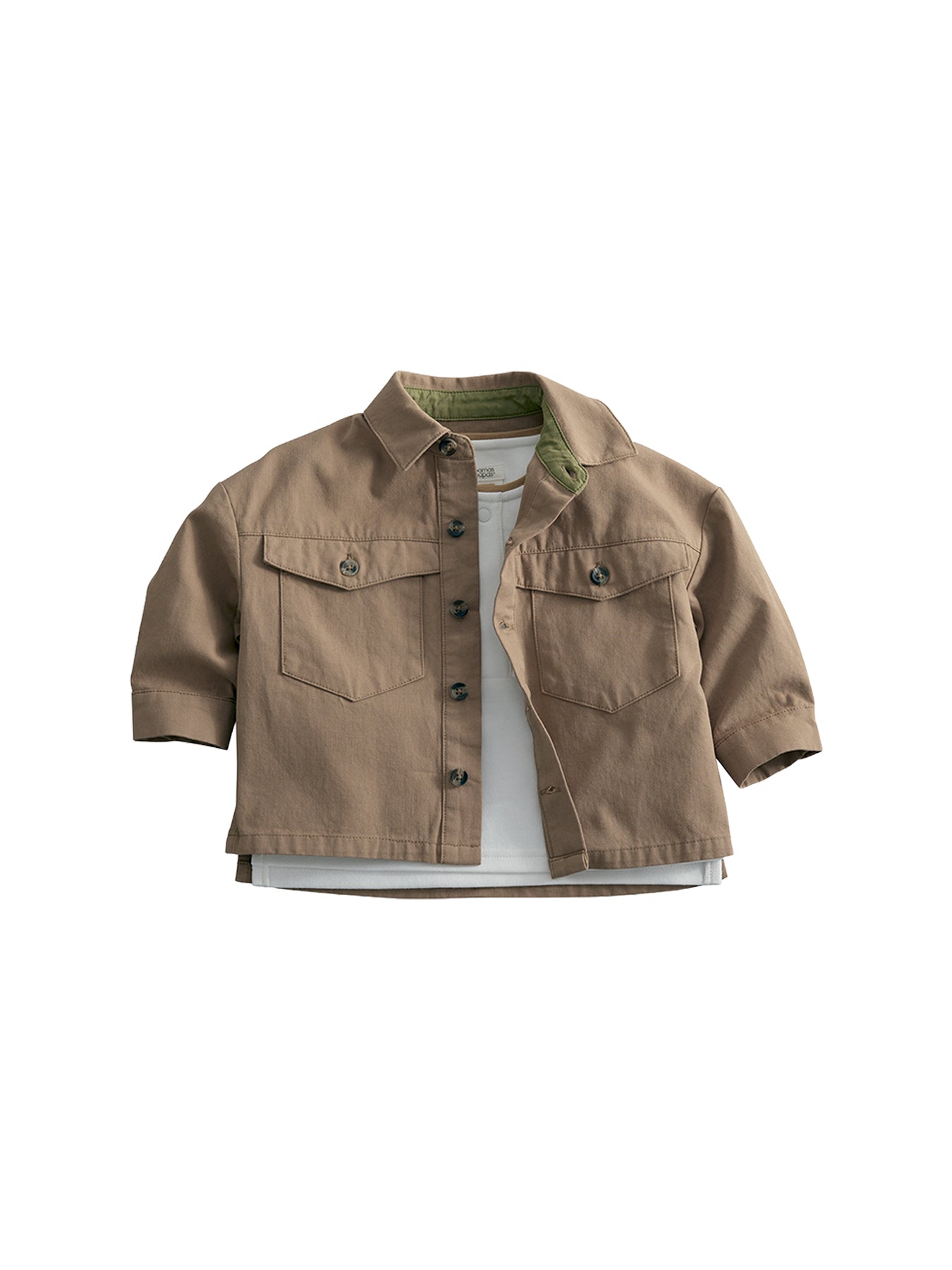Baby Two Piece T-Shirt & Jacket Set Tan