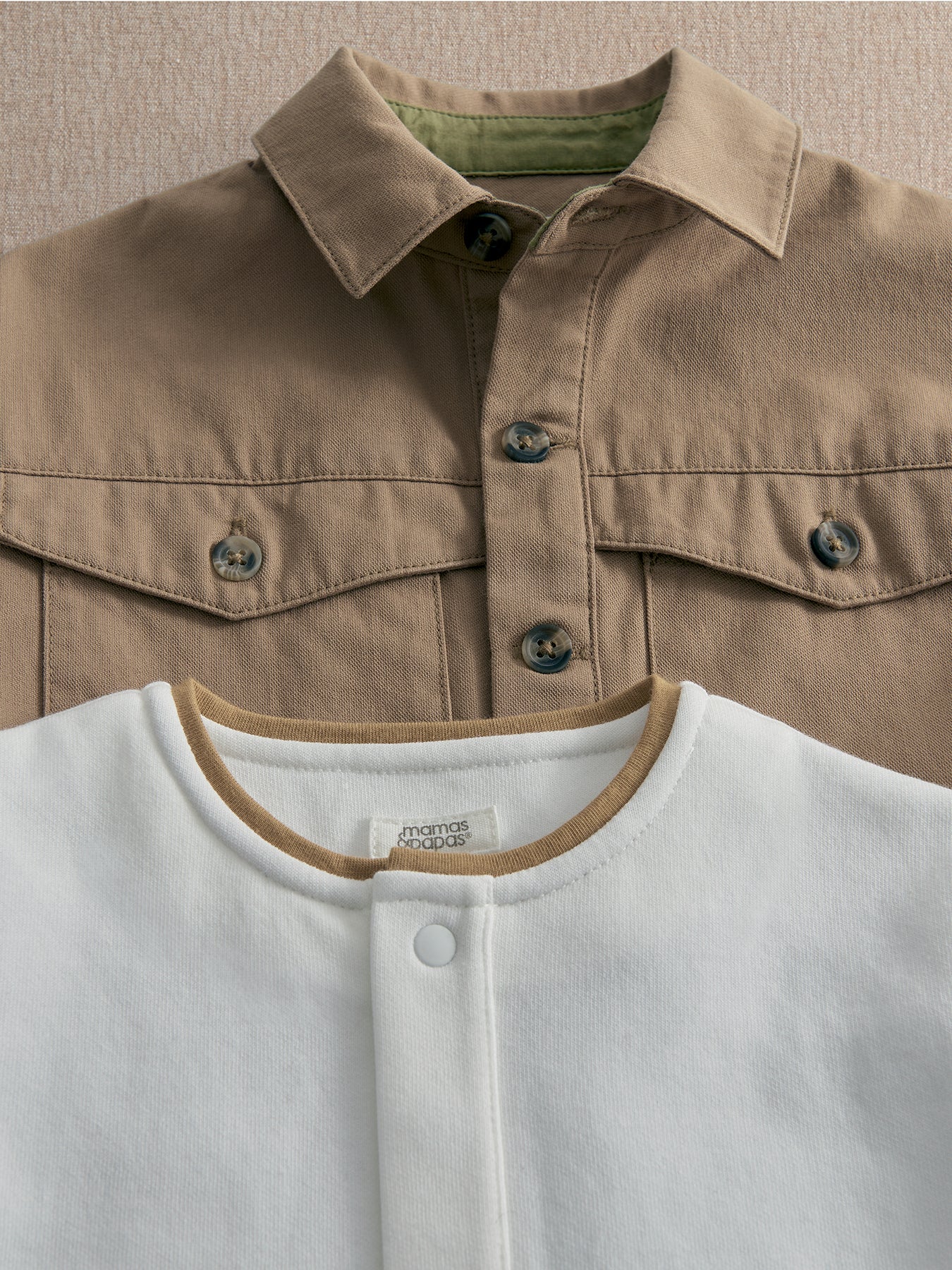 Baby Two Piece T-Shirt & Jacket Set Tan