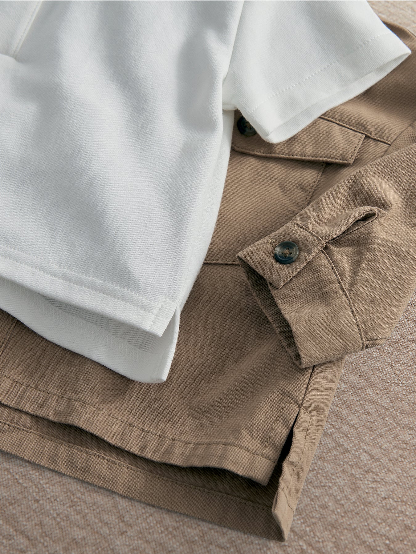 Baby Two Piece T-Shirt & Jacket Set Tan