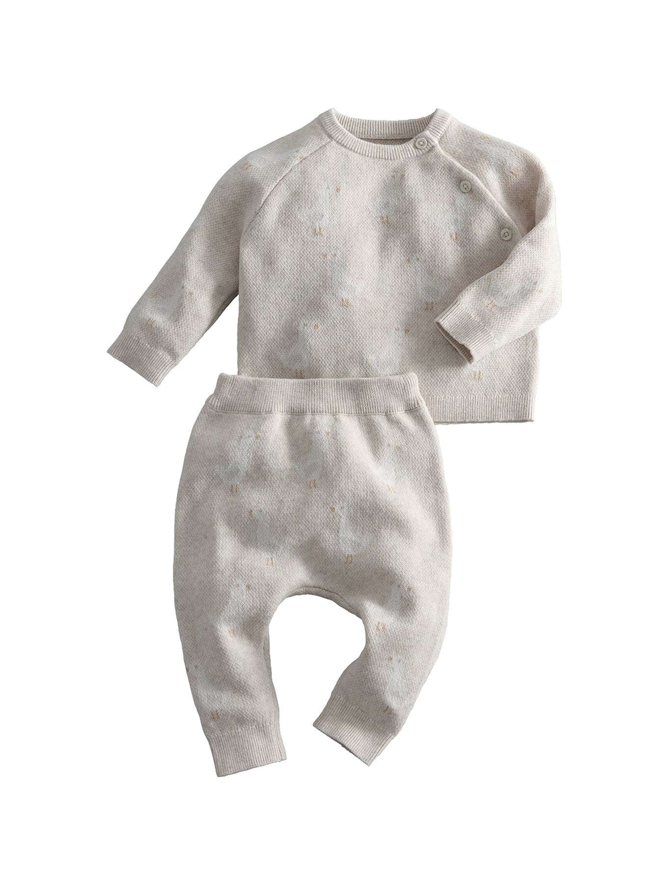 Baby Duck Knitted Two Piece Set Beige