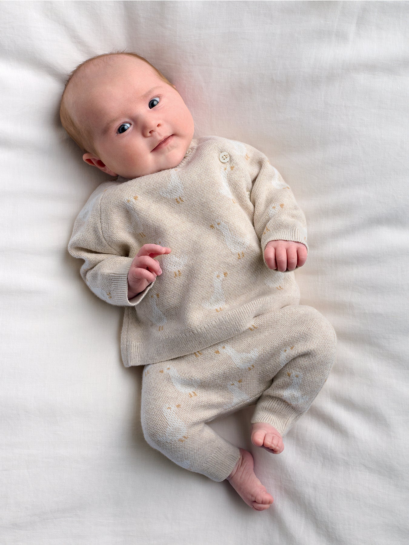 Baby Duck Knitted Two Piece Set Beige