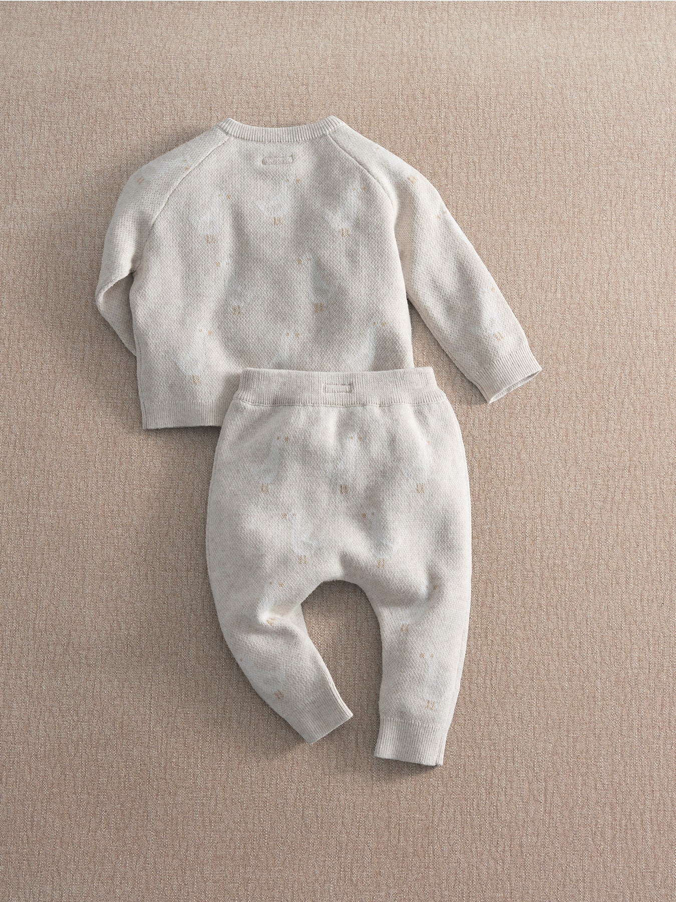 Baby Duck Knitted Two Piece Set Beige