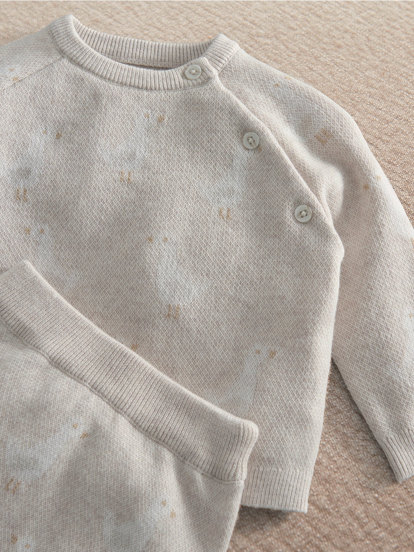 Baby Duck Knitted Two Piece Set Beige