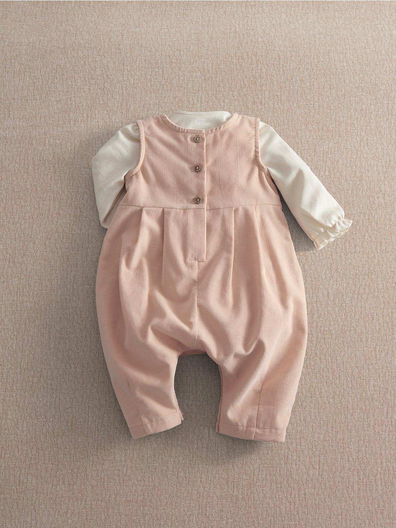 Baby Embroidered Romper Two Piece Set Pink