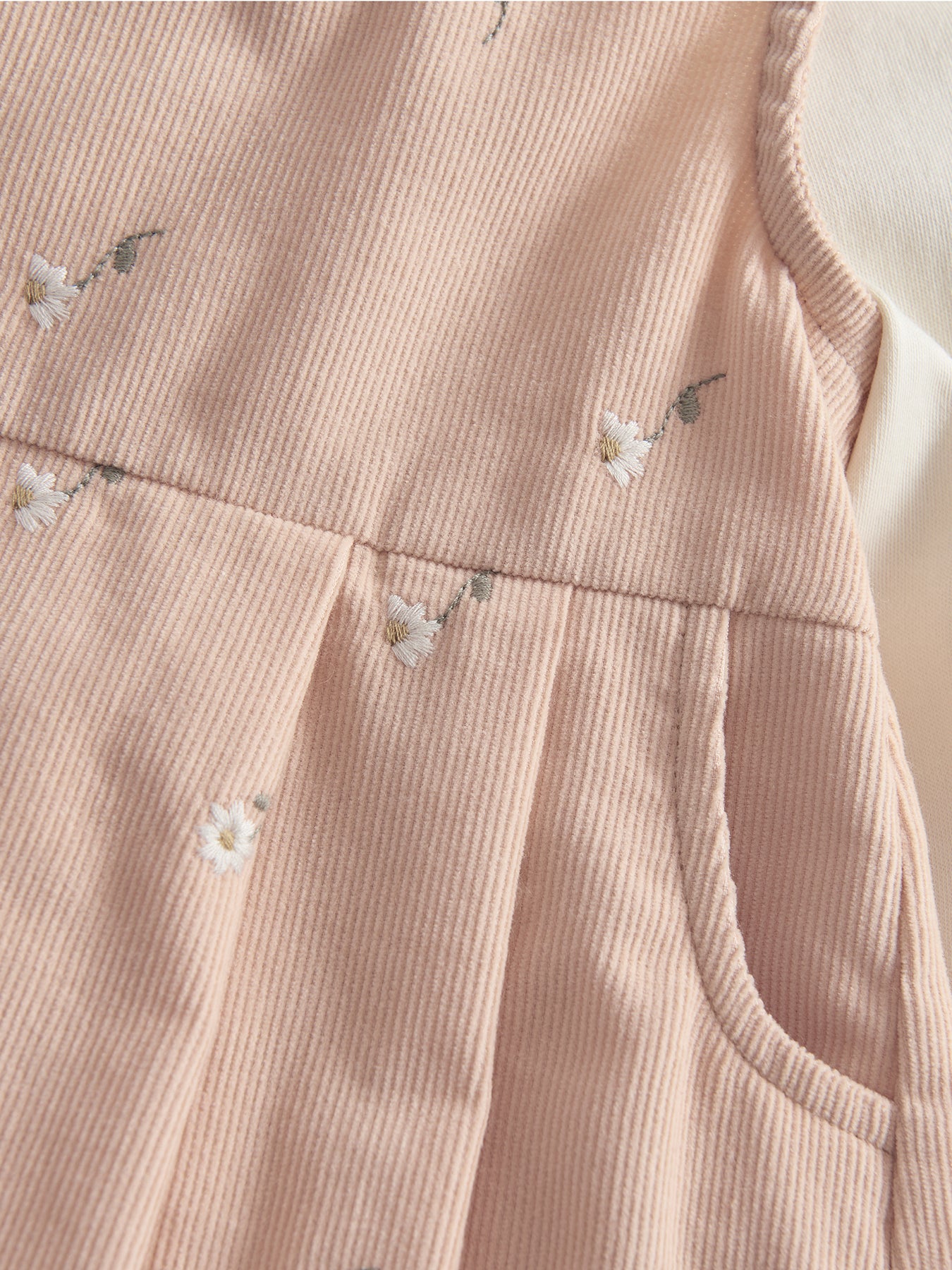 Baby Embroidered Romper Two Piece Set Pink