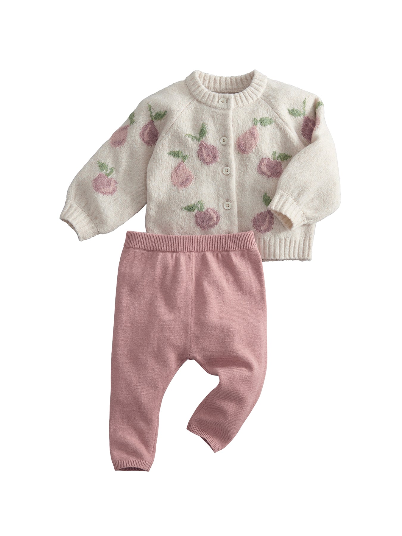 Baby Knitted Two Piece Set Pink