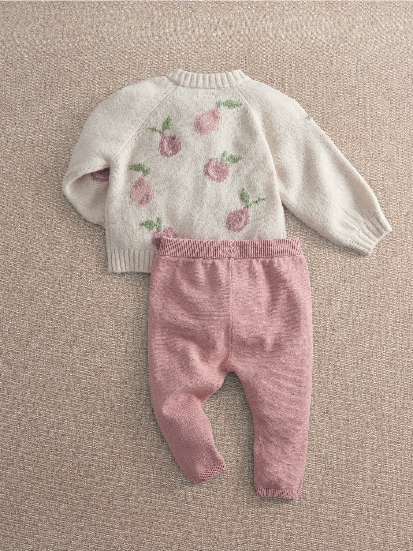 Baby Knitted Two Piece Set Pink