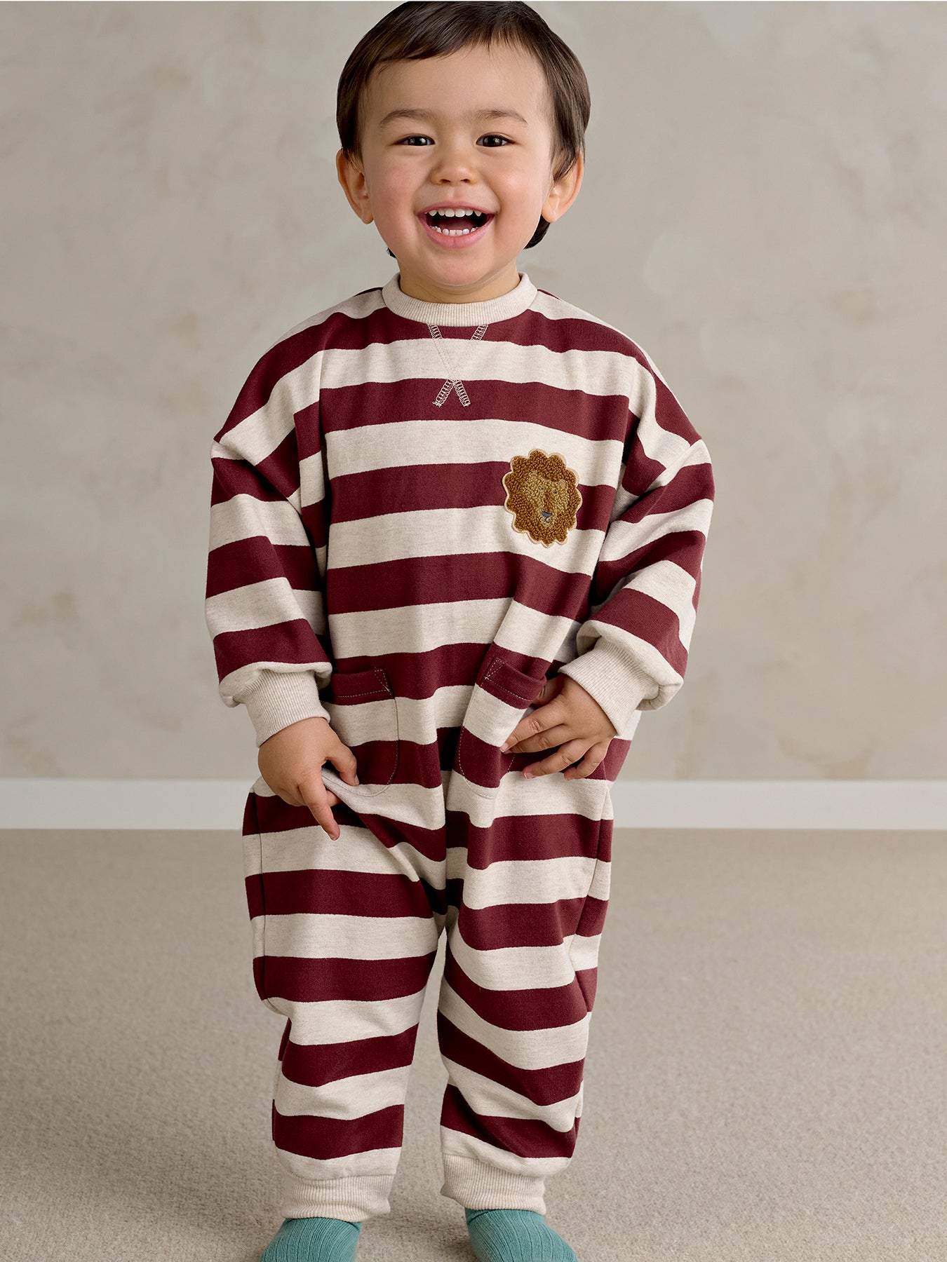 Baby Stripe Romper Red