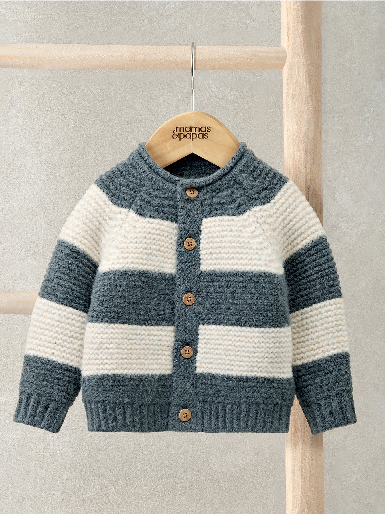 Baby Stripe Cardigan Blue