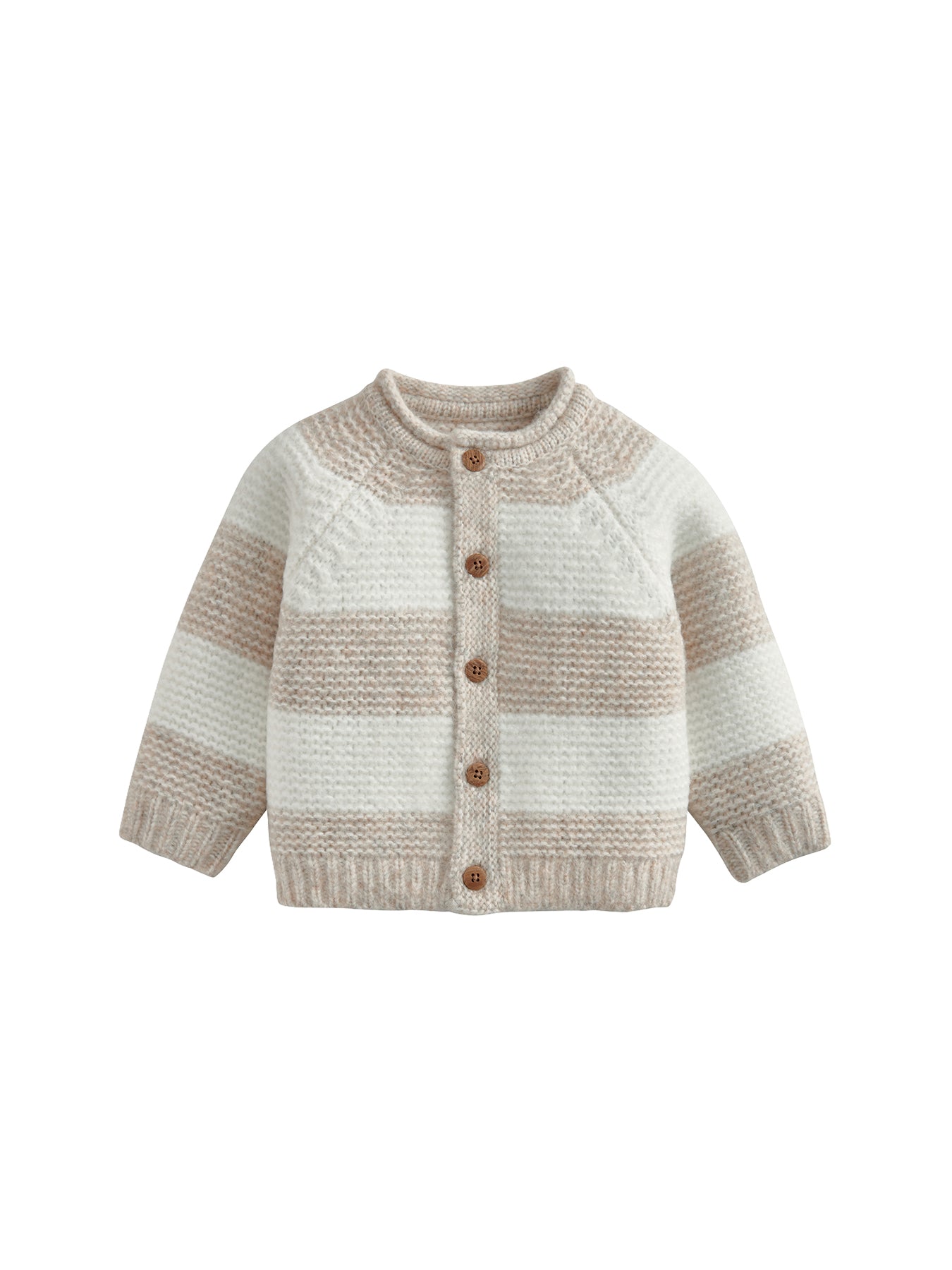Baby Cream Stripe Cardigan Cream