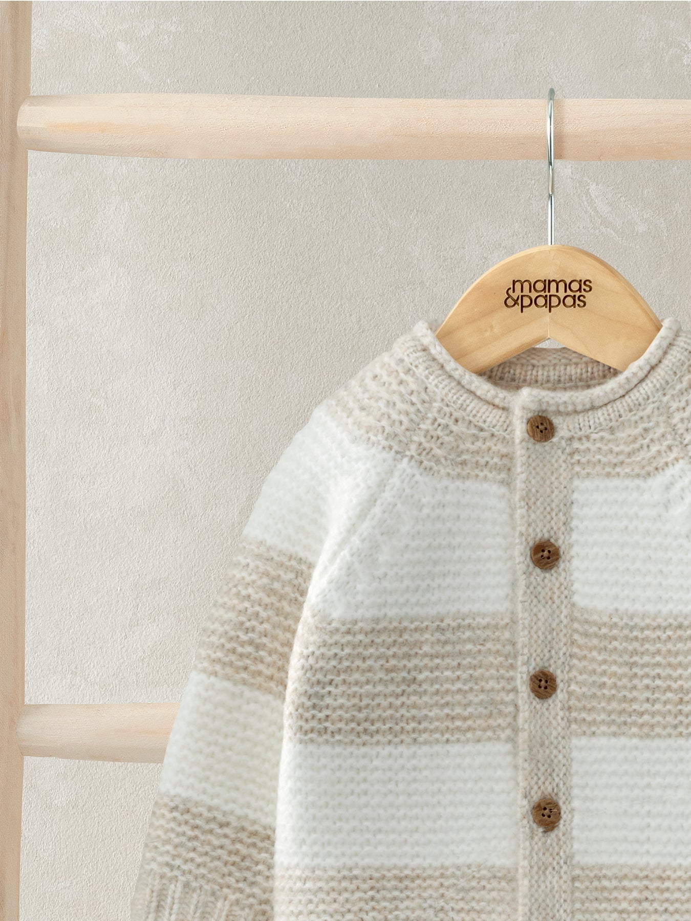 Baby Cream Stripe Cardigan Cream