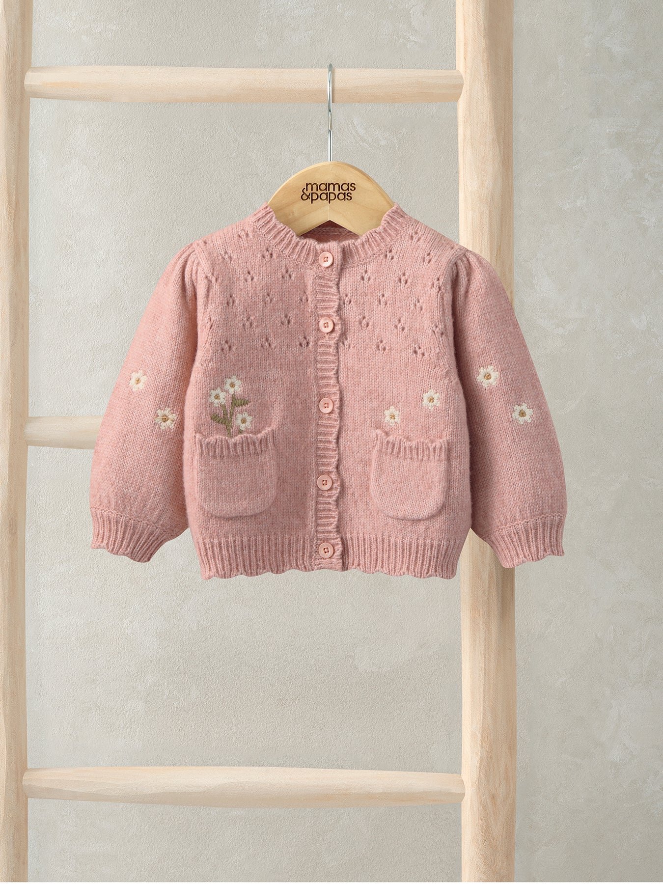 Baby Embroidered Cardigan Pink