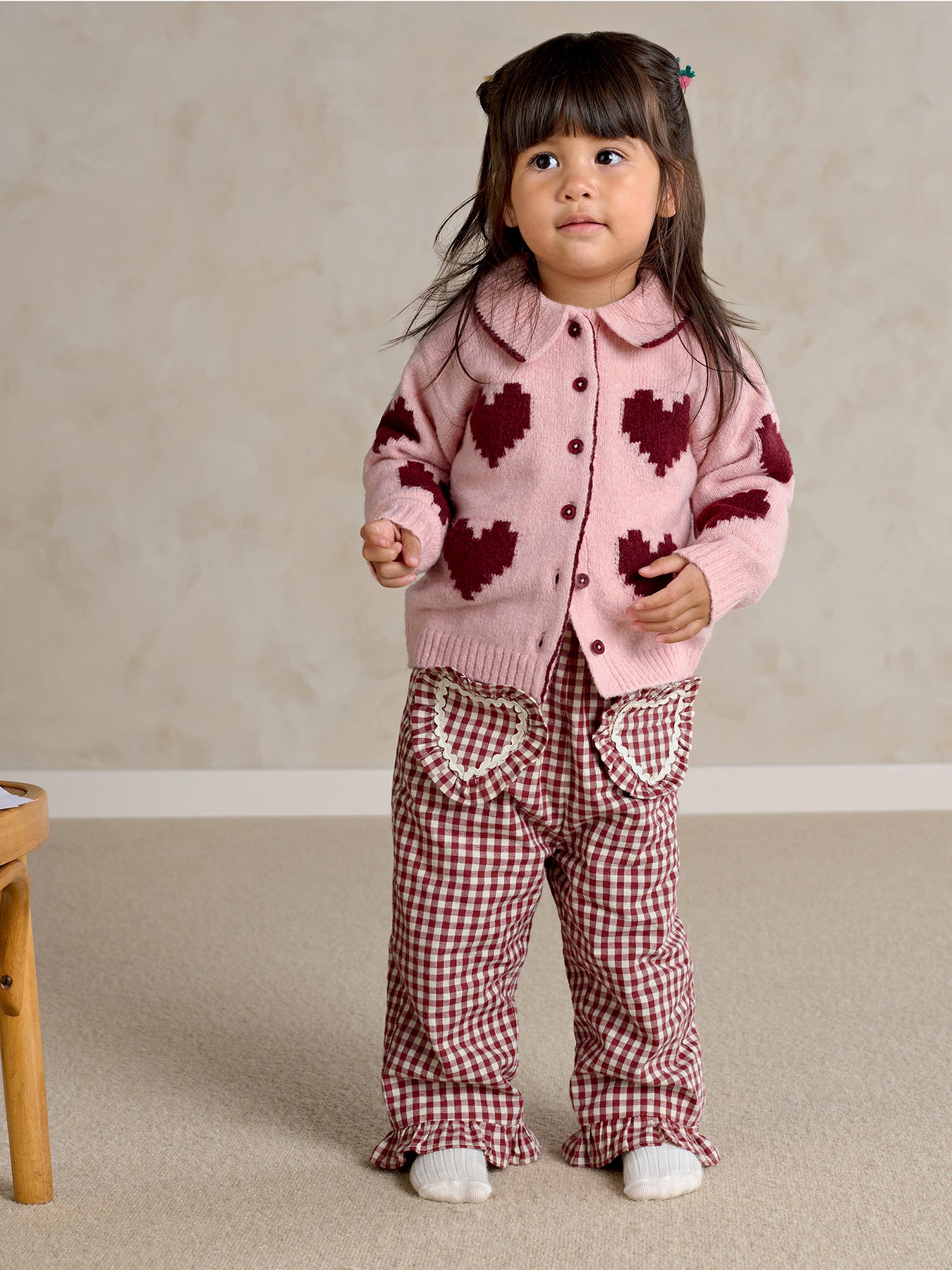 Baby Heart Cardigan Pink