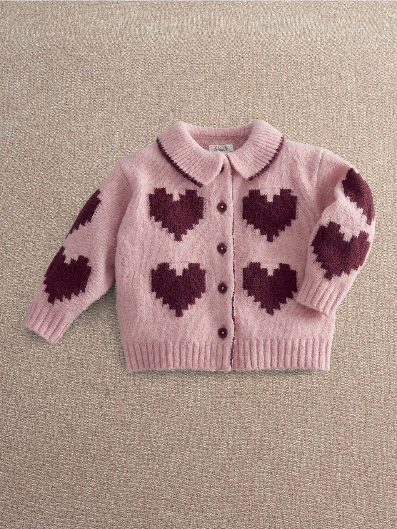 Baby Heart Cardigan Pink