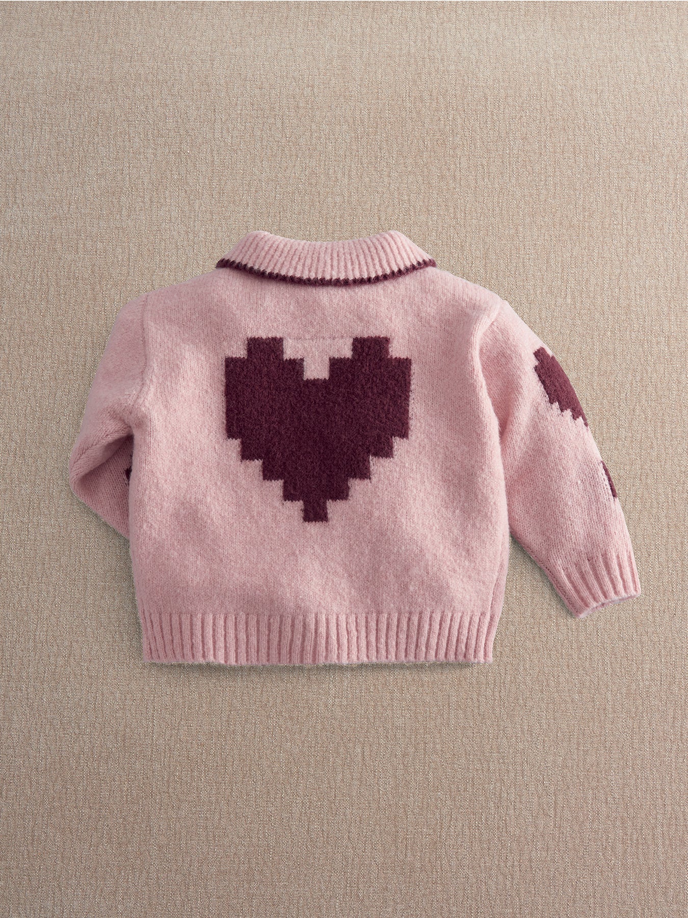 Baby Heart Cardigan Pink