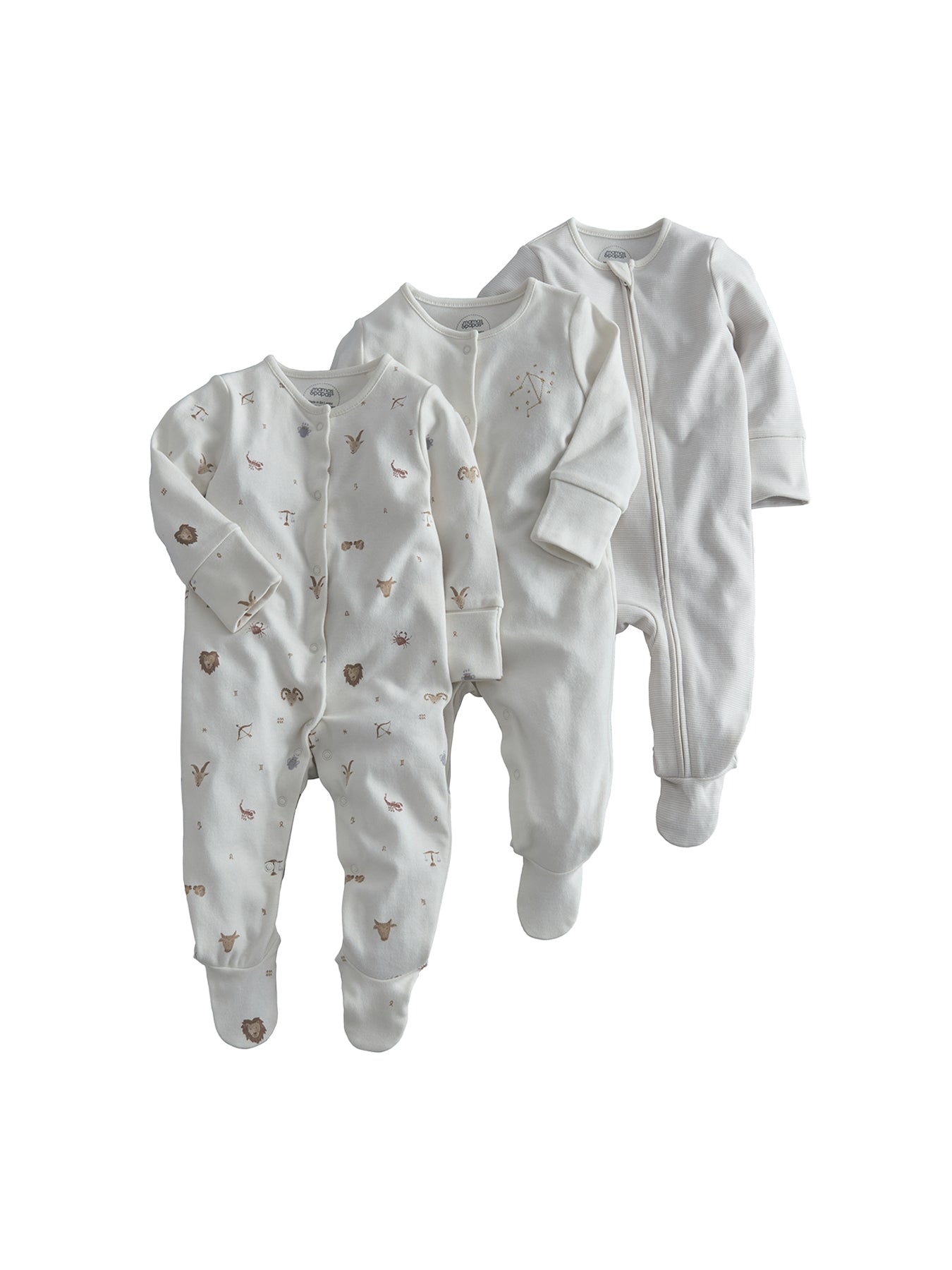 3-Pack Horoscope Cotton Sleepsuits