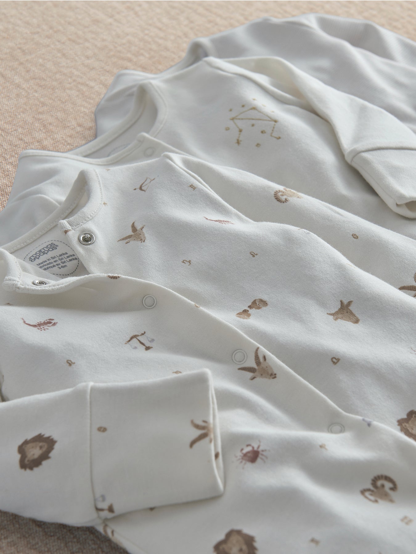 3-Pack Horoscope Cotton Sleepsuits