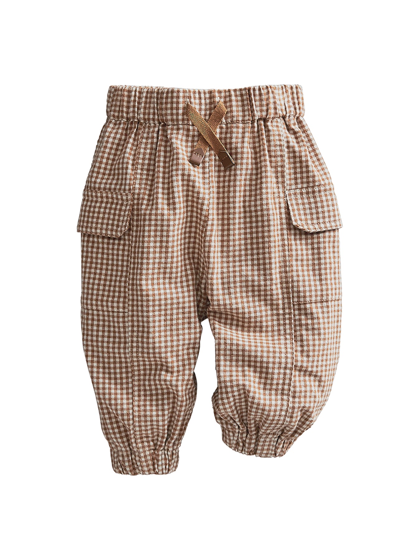 Baby Gingham Joggers Beige