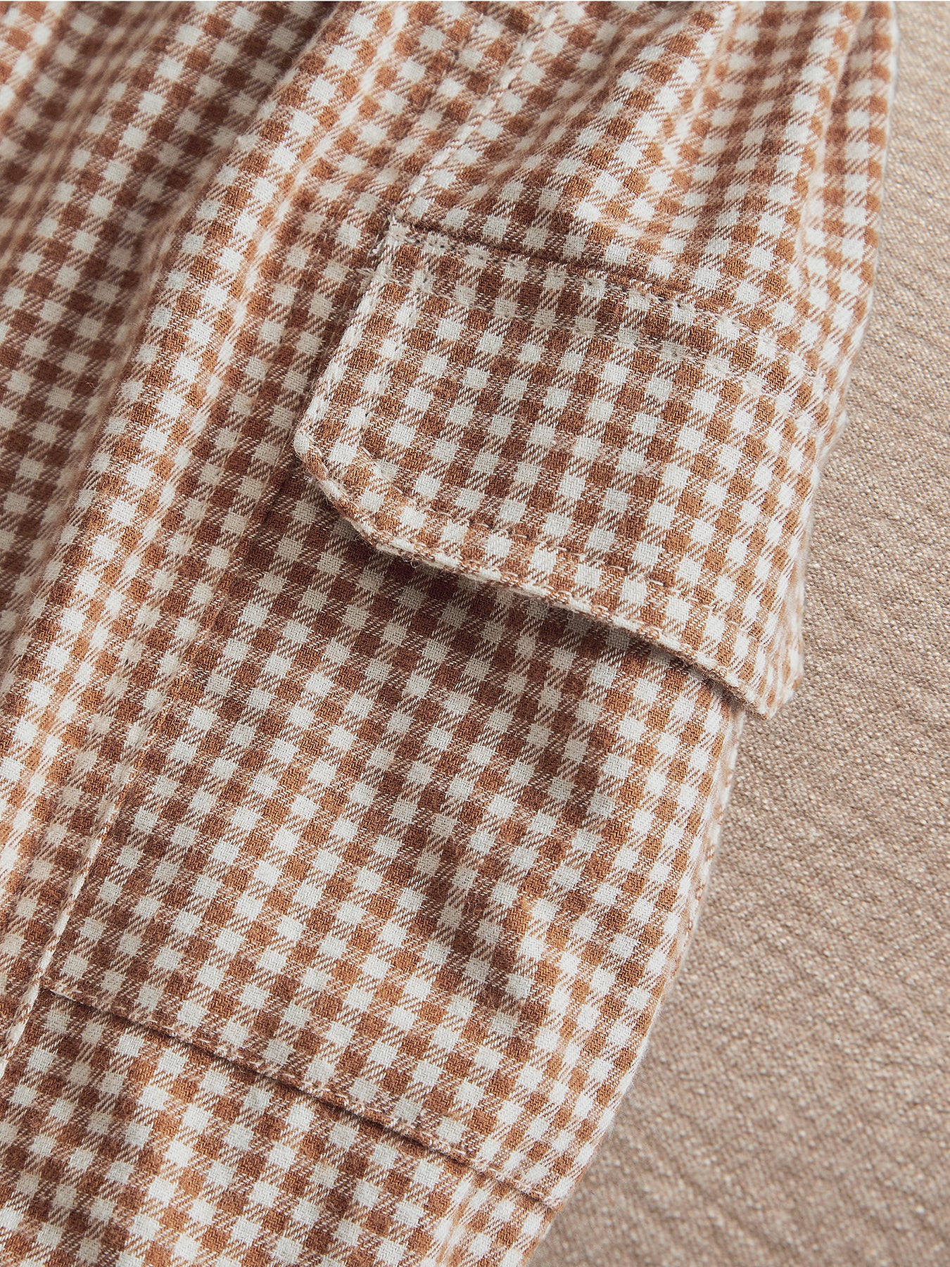 Baby Gingham Joggers Beige
