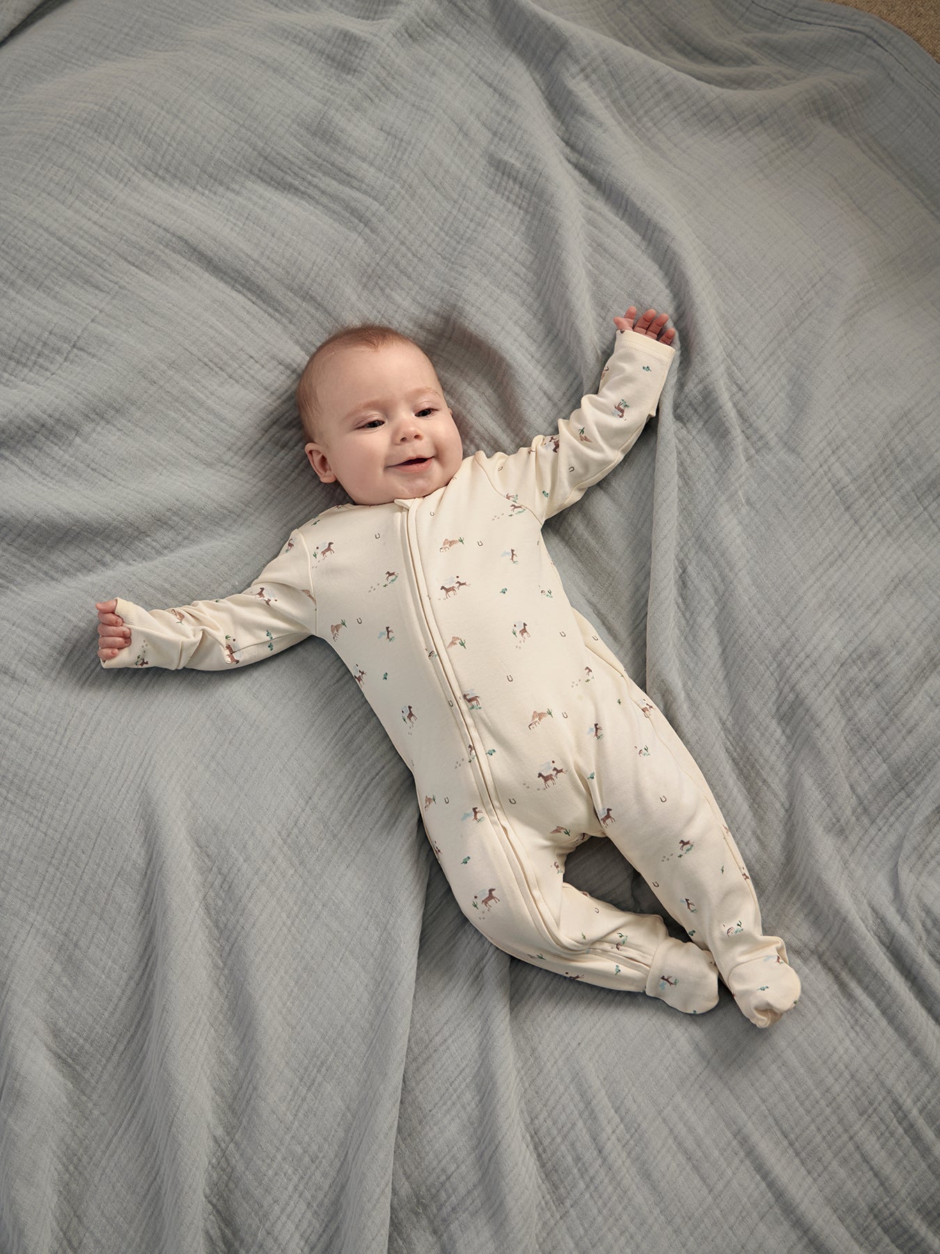 Baby Rodeo Zip Sleepsuit Cream