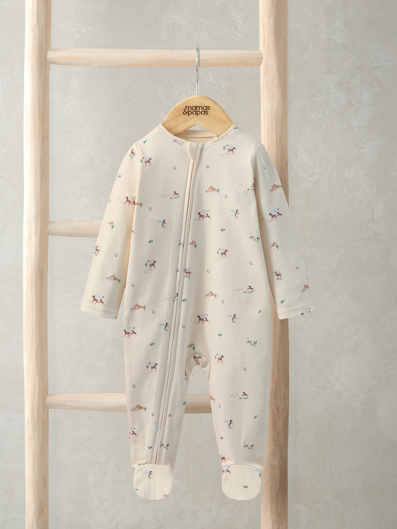Baby Rodeo Zip Sleepsuit Cream