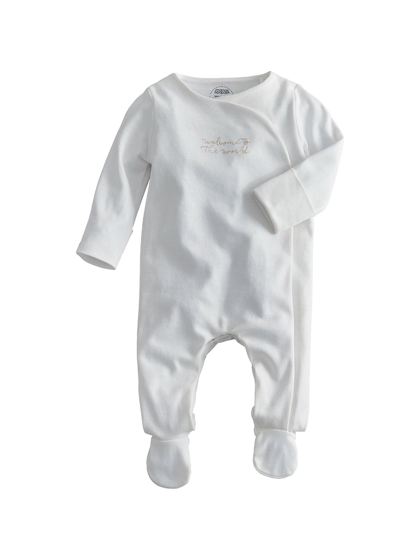 Baby Welcome to the World Sleepsuit White
