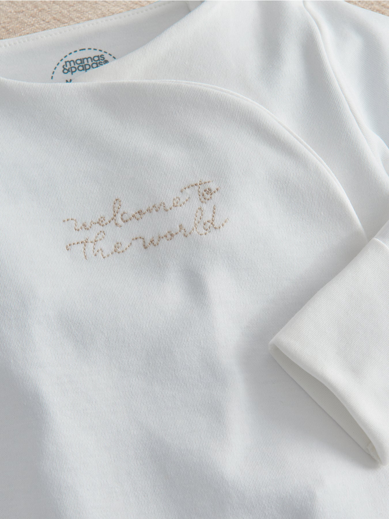 Baby Welcome to the World Sleepsuit White