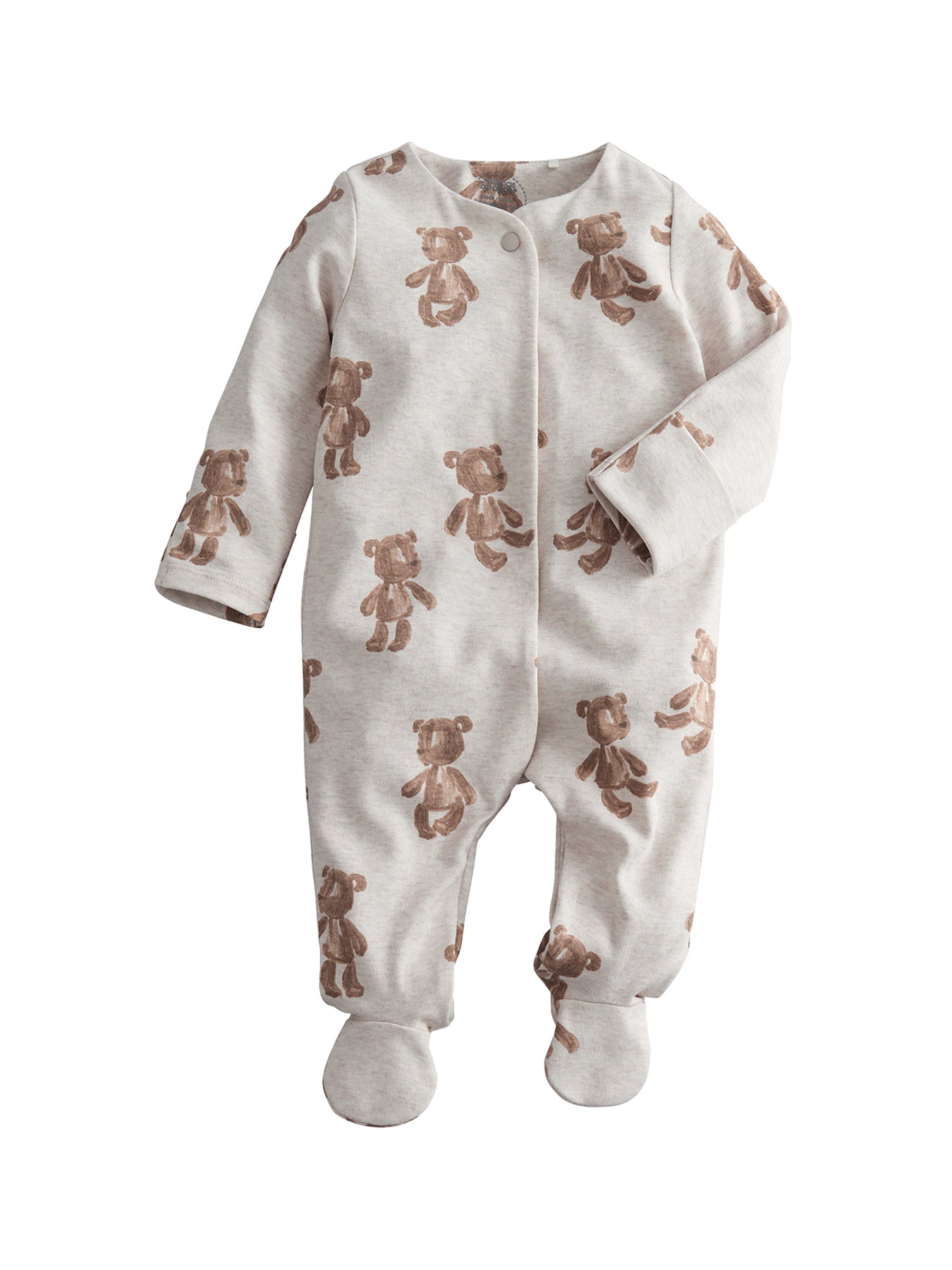 Baby Duck Print Rib Sleepsuit White