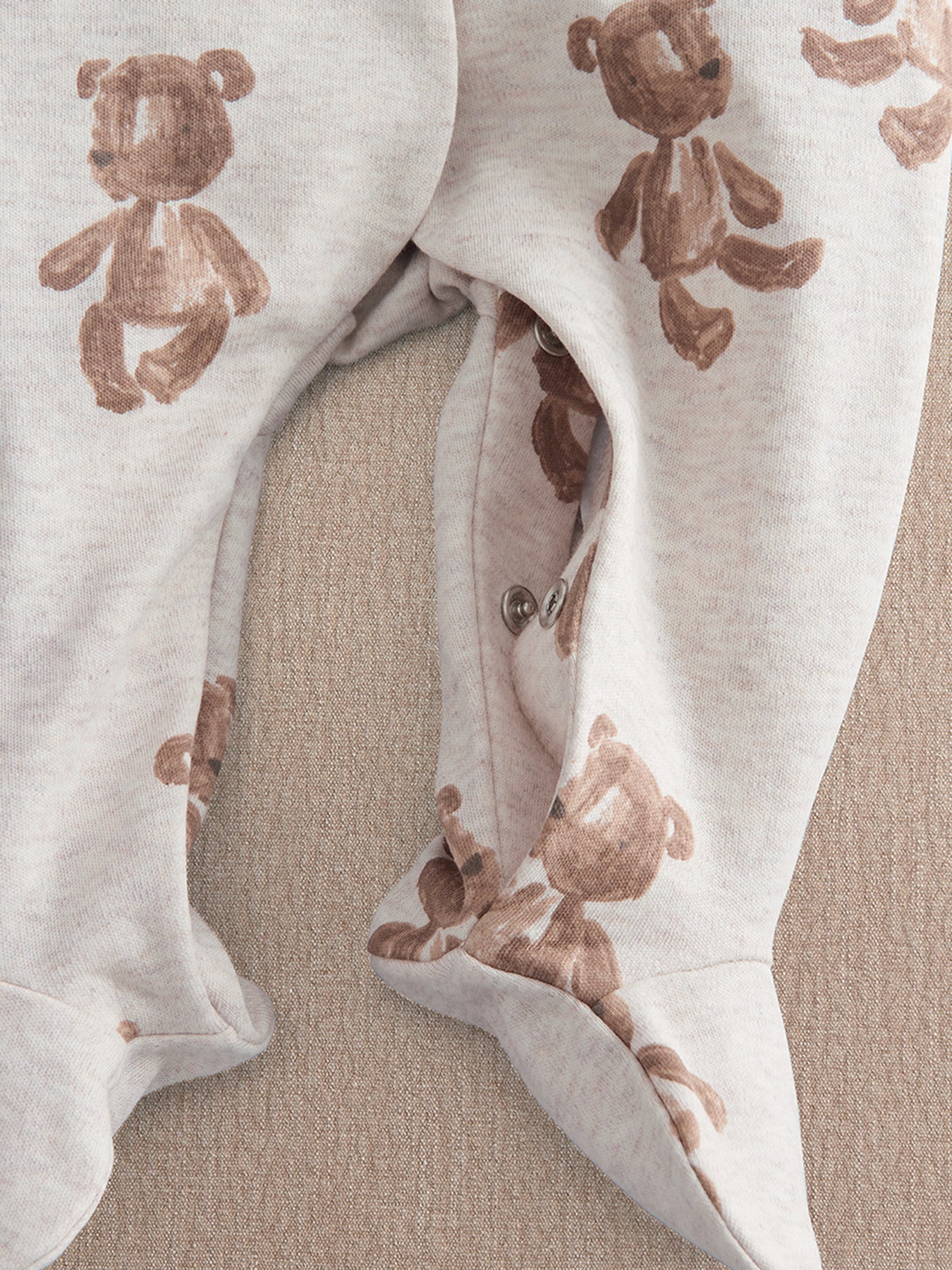 Baby Duck Print Rib Sleepsuit White
