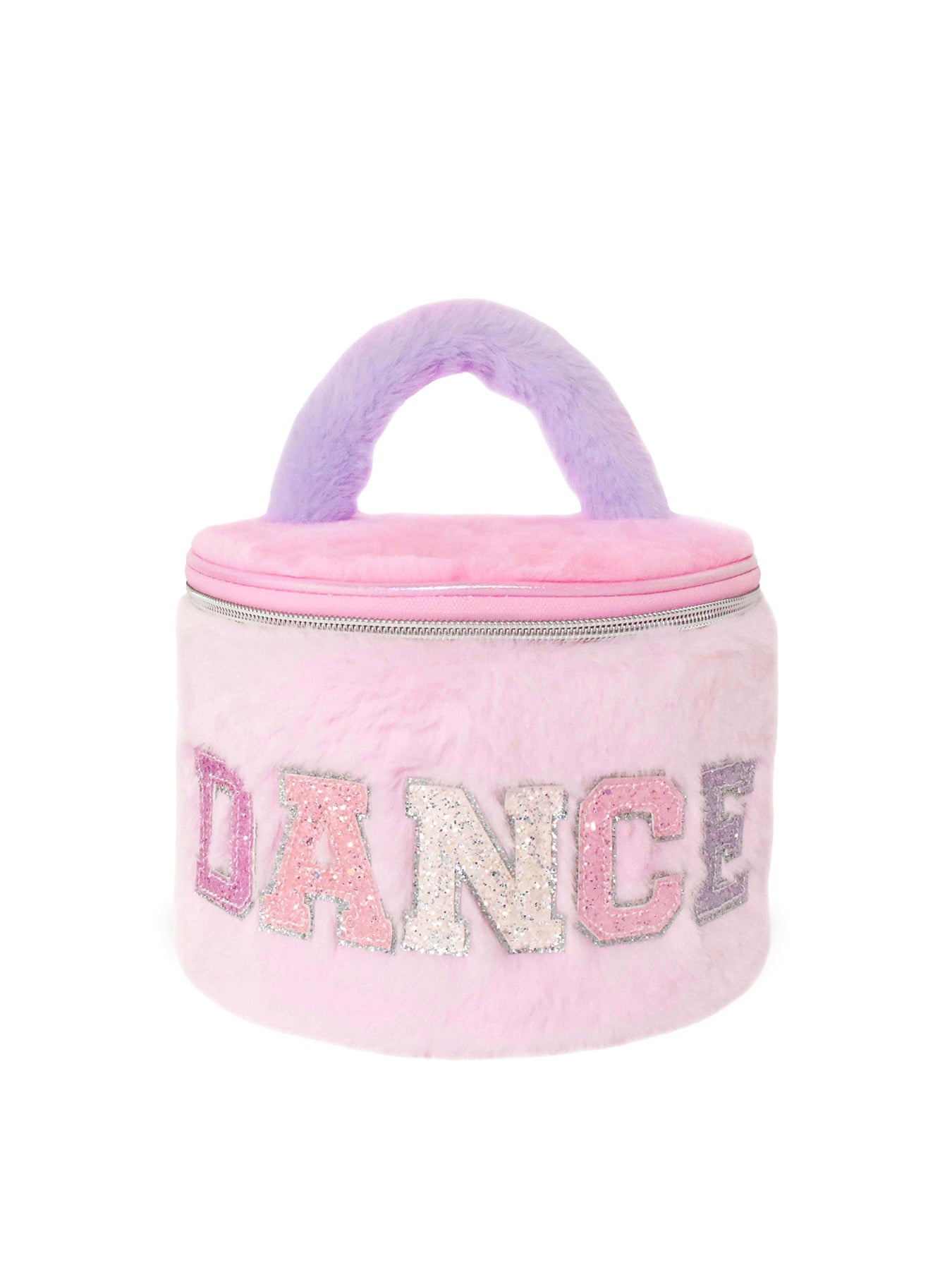 Kids' Dance Faux Fur Round Train Case Pink