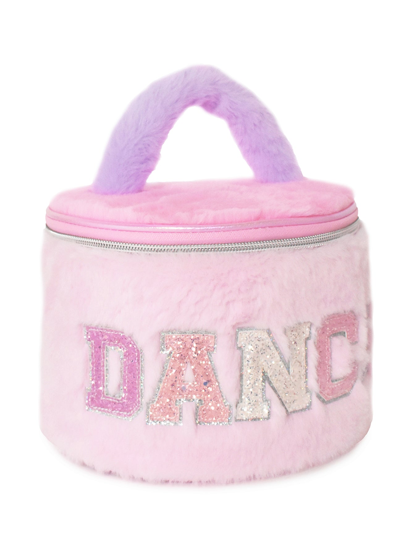 Kids' Dance Faux Fur Round Train Case Pink